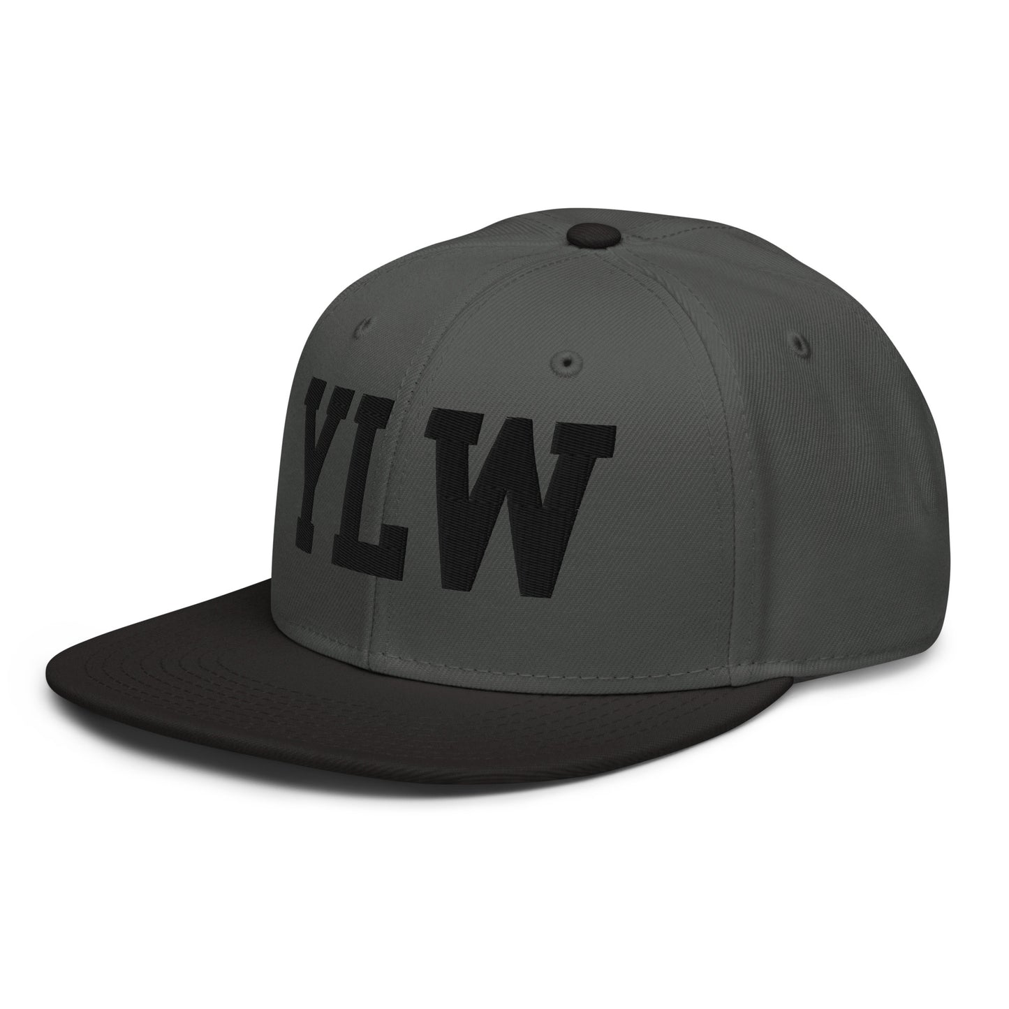 College-Style Wool-Blend Snapback Hat • Black • YLW Kelowna • YHM Designs - Image 13