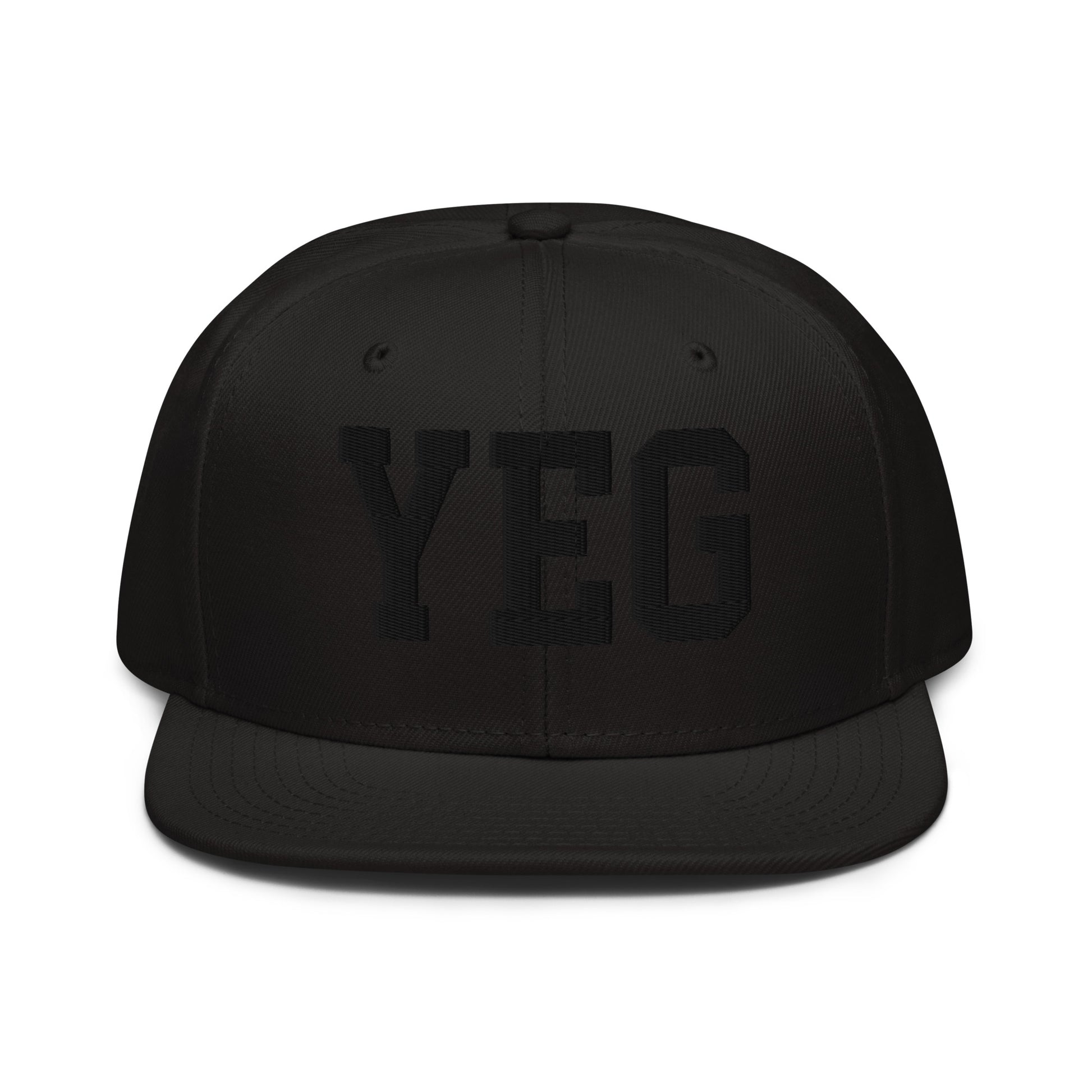 College-Style Wool-Blend Snapback Hat • Black • YEG Edmonton • YHM Designs - Image 07