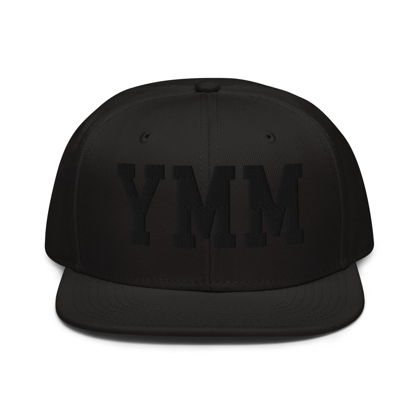 College-Style Wool-Blend Snapback Hat • Black • YMM Fort McMurray • YHM Designs - Image 07