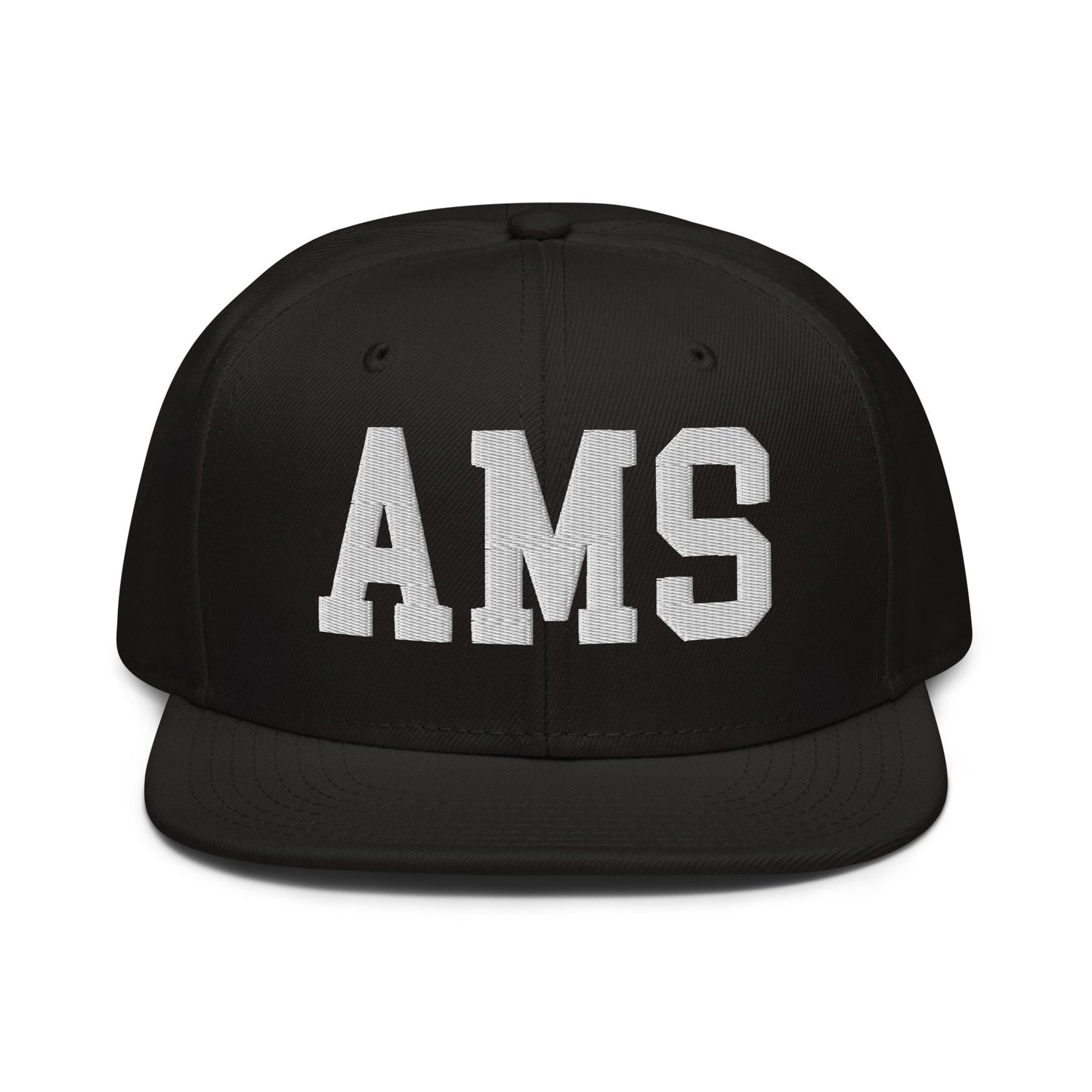 College-Style Wool-Blend Snapback Hat • White • AMS Amsterdam • YHM Designs - Image 07