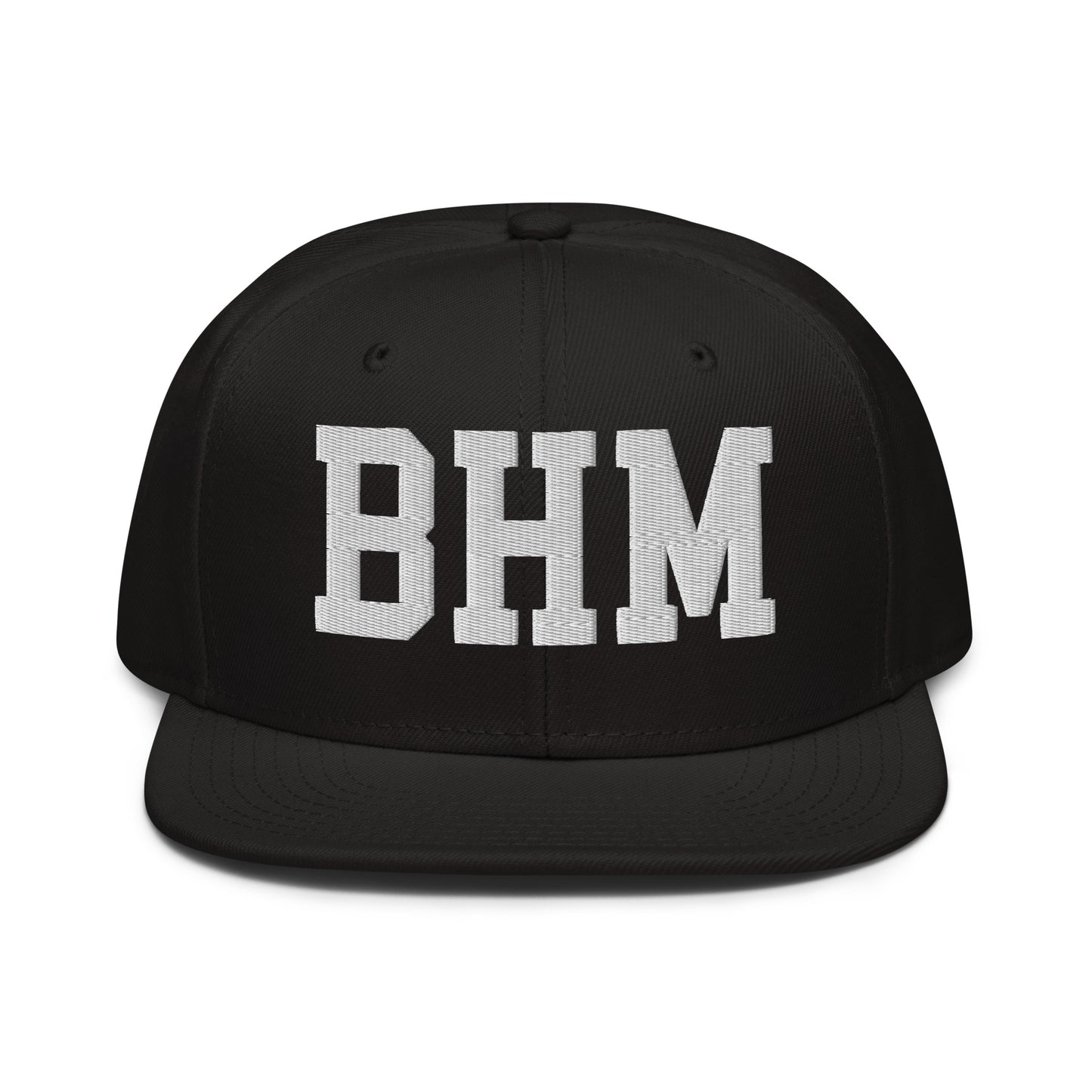College-Style Wool-Blend Snapback Hat • White • BHM Birmingham • YHM Designs - Image 07