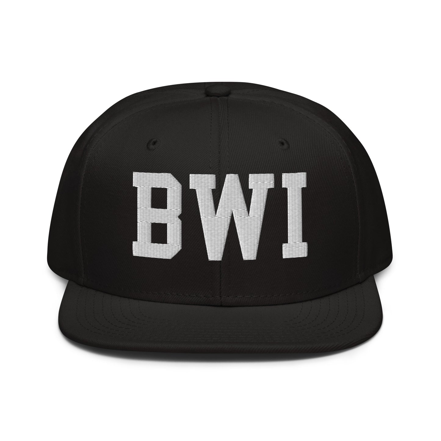 College-Style Wool-Blend Snapback Hat • White • BWI Baltimore • YHM Designs - Image 07
