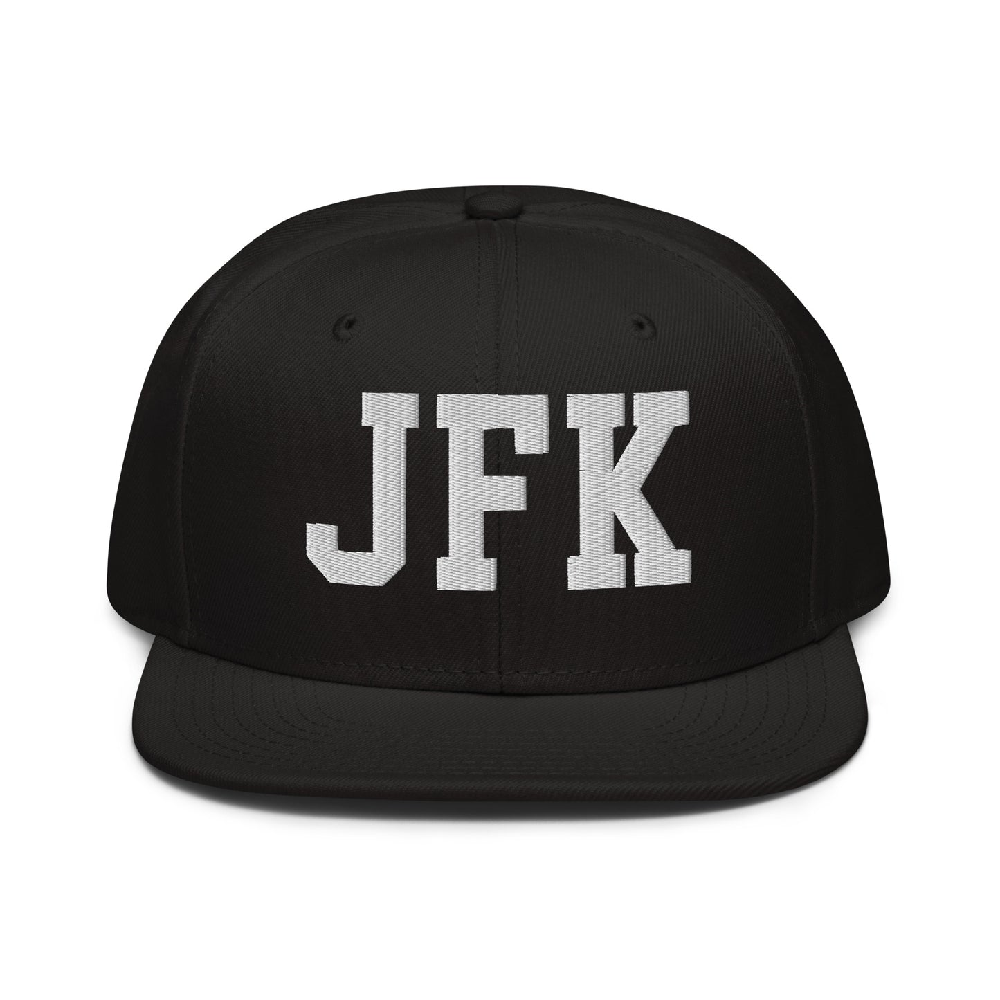 College-Style Wool-Blend Snapback Hat • White • JFK New York City • YHM Designs - Image 07