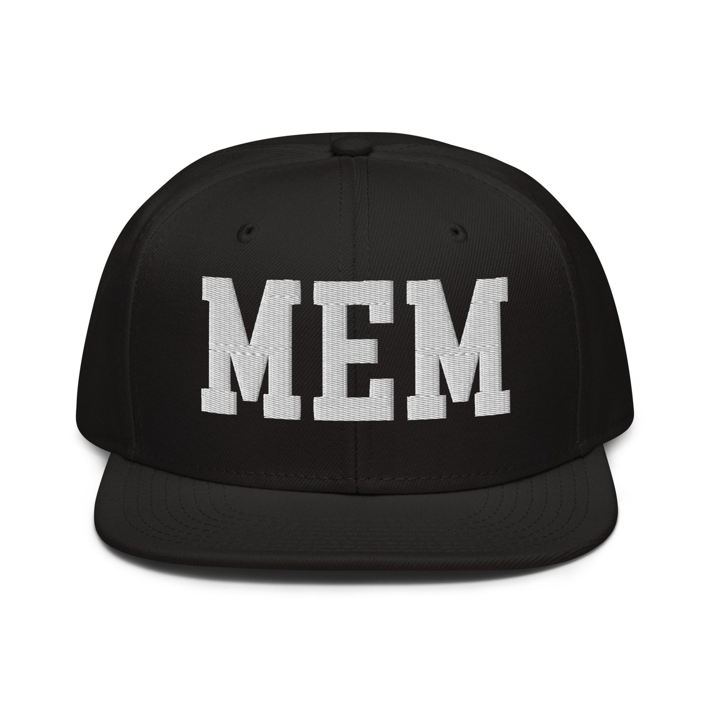 College-Style Wool-Blend Snapback Hat • White • MEM Memphis • YHM Designs - Image 07