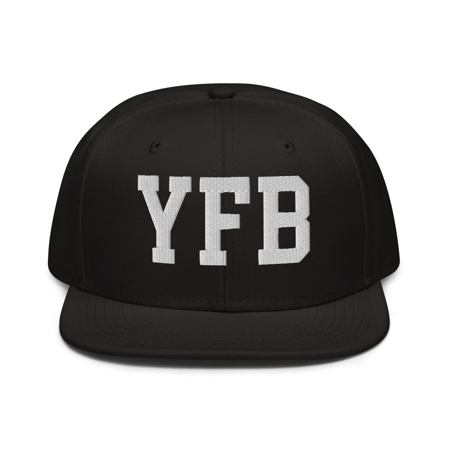 College-Style Wool-Blend Snapback Hat • White • YFB Iqaluit • YHM Designs - Image 07