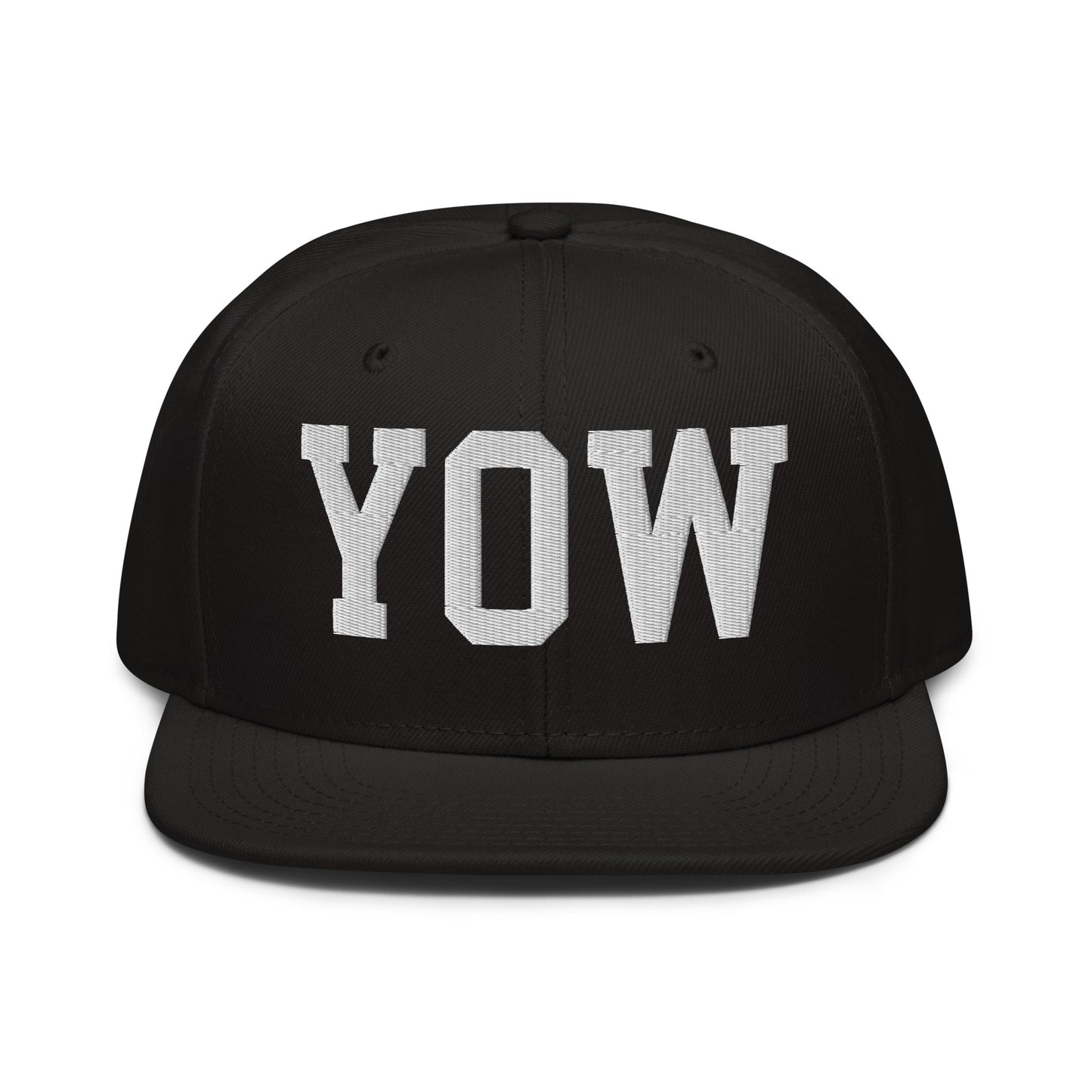 College-Style Wool-Blend Snapback Hat • White • YOW Ottawa • YHM Designs - Image 07