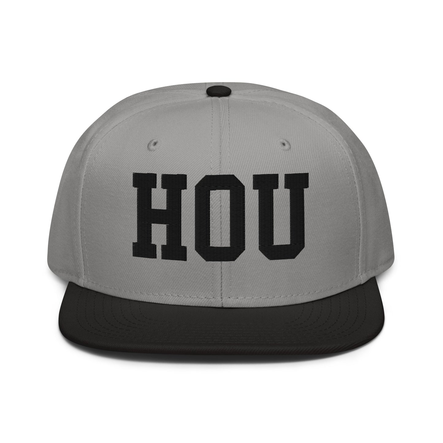 College-Style Wool-Blend Snapback Hat • Black • HOU Houston • YHM Designs - Image 19
