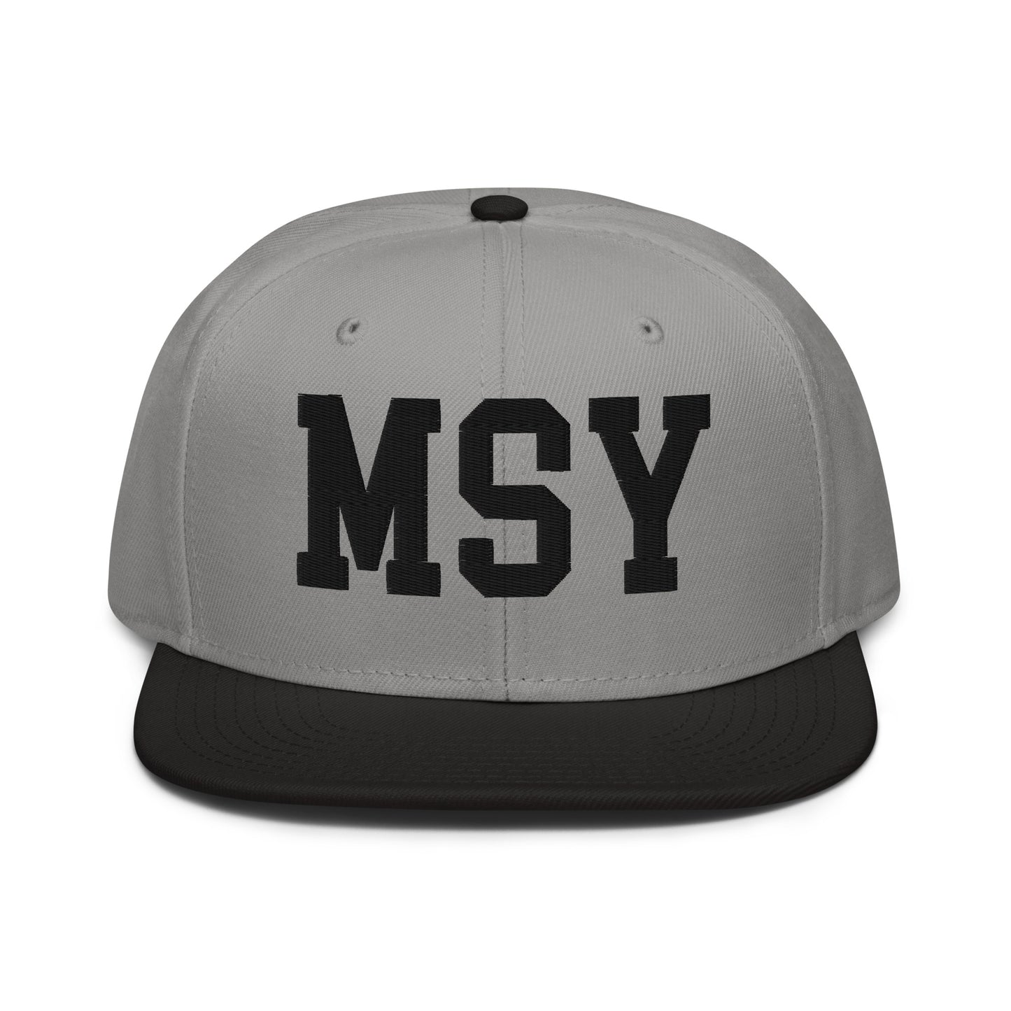 College-Style Wool-Blend Snapback Hat • Black • MSY New Orleans • YHM Designs - Image 19