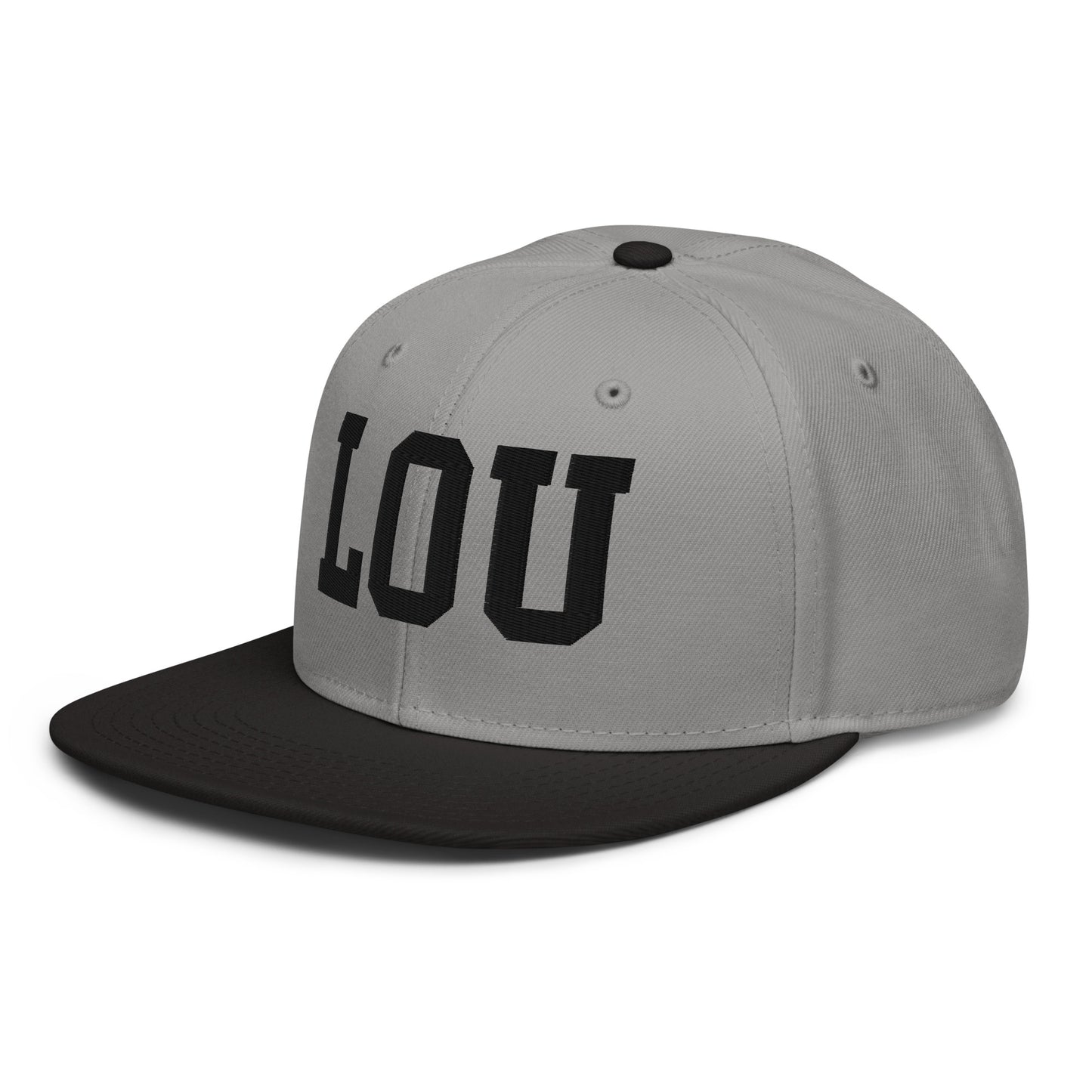 College-Style Wool-Blend Snapback Hat • Black • LOU Louisville • YHM Designs - Image 21