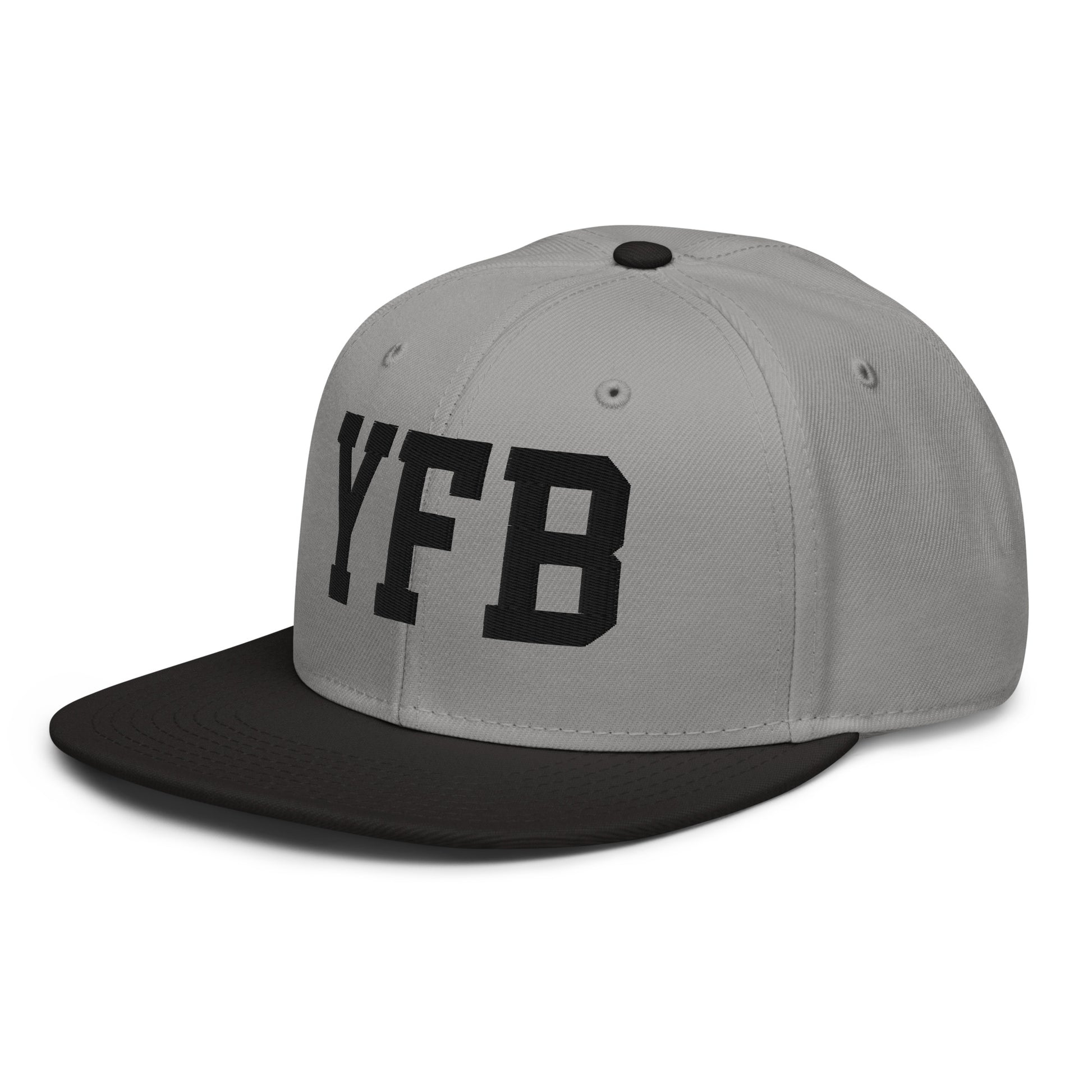 College-Style Wool-Blend Snapback Hat • Black • YFB Iqaluit • YHM Designs - Image 21