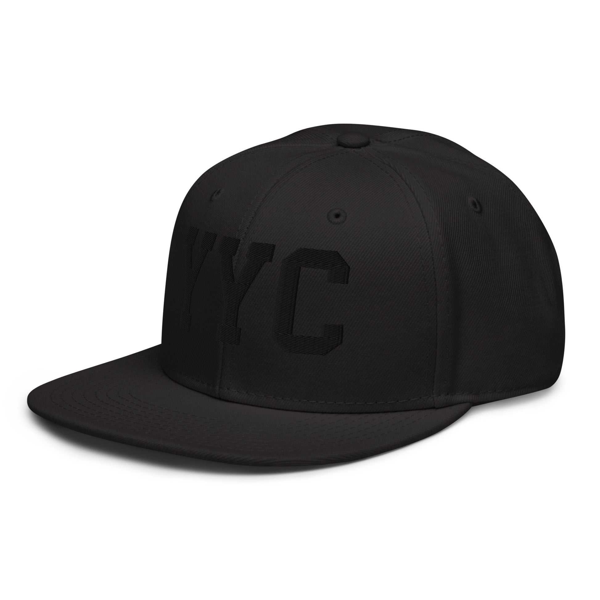 College-Style Wool-Blend Snapback Hat • Black • YYC Calgary • YHM Designs - Image 09