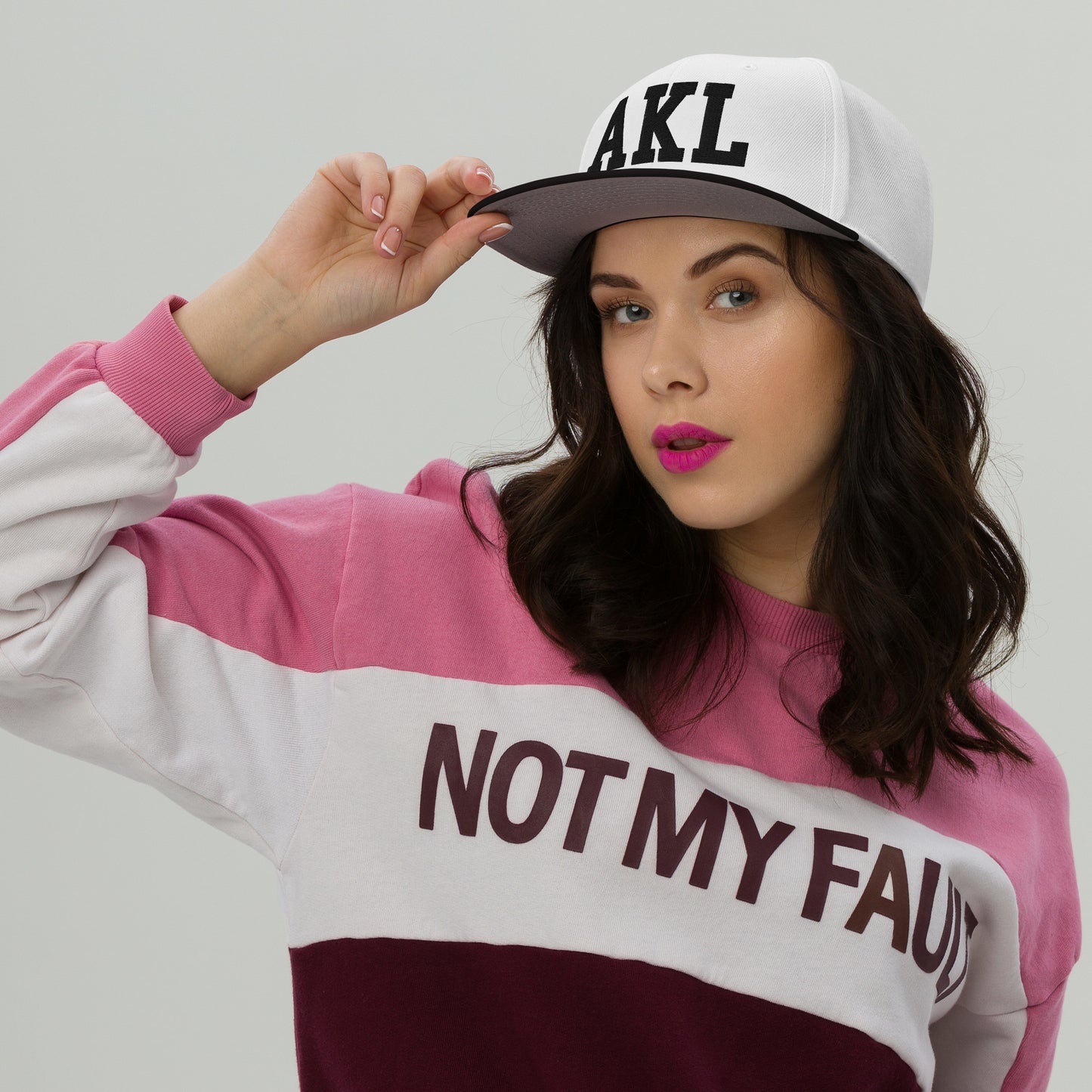College-Style Wool-Blend Snapback Hat • Black • AKL Auckland • YHM Designs - Image 05