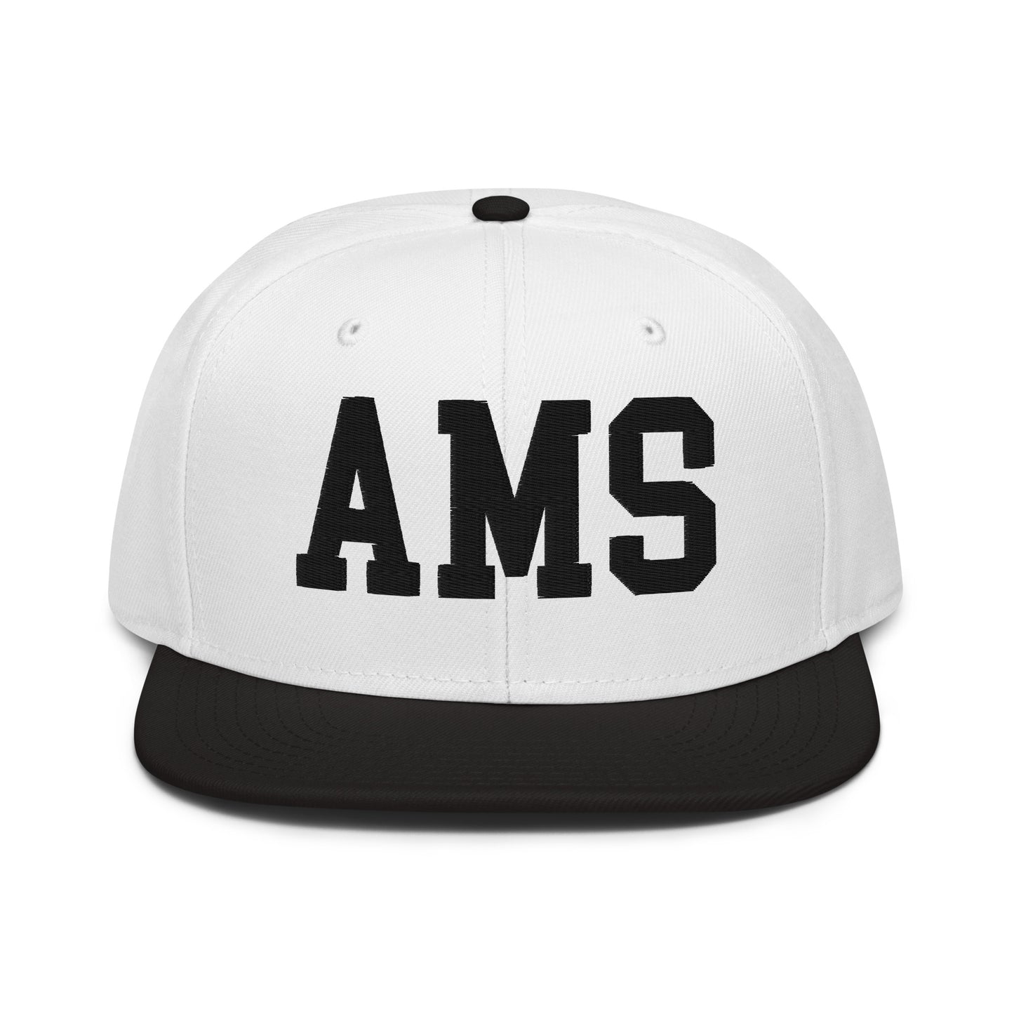 College-Style Wool-Blend Snapback Hat • Black • AMS Amsterdam • YHM Designs - Image 23