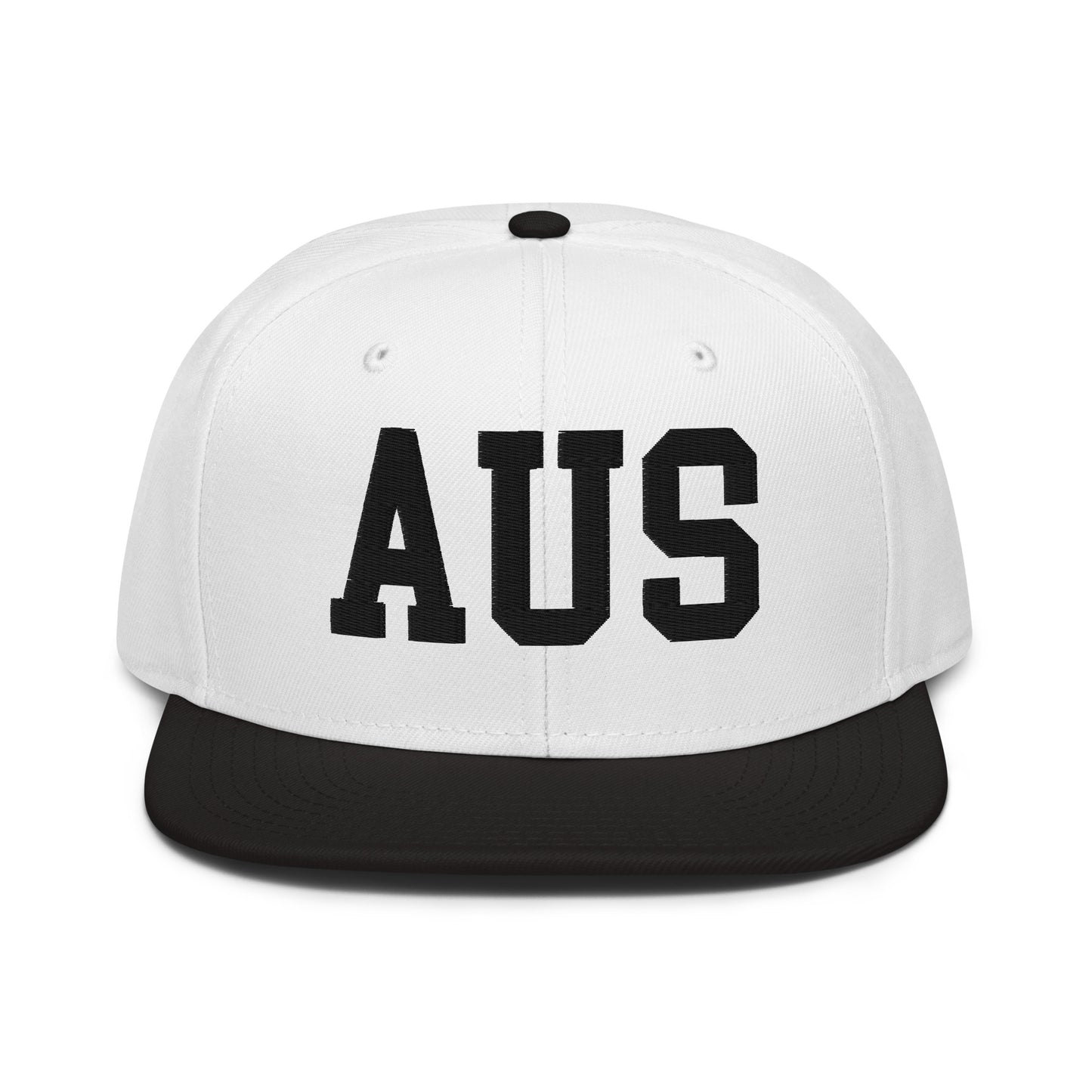 College-Style Wool-Blend Snapback Hat • Black • AUS Austin • YHM Designs - Image 23