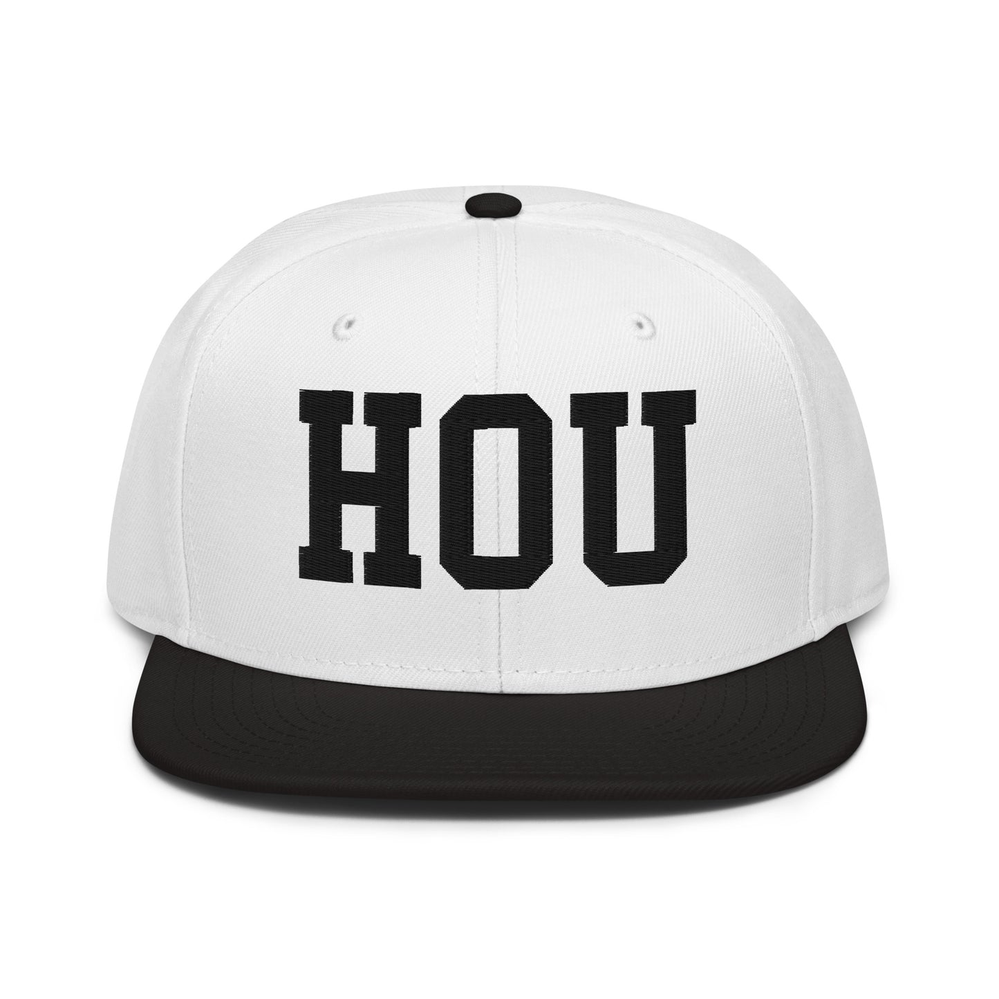 College-Style Wool-Blend Snapback Hat • Black • HOU Houston • YHM Designs - Image 23