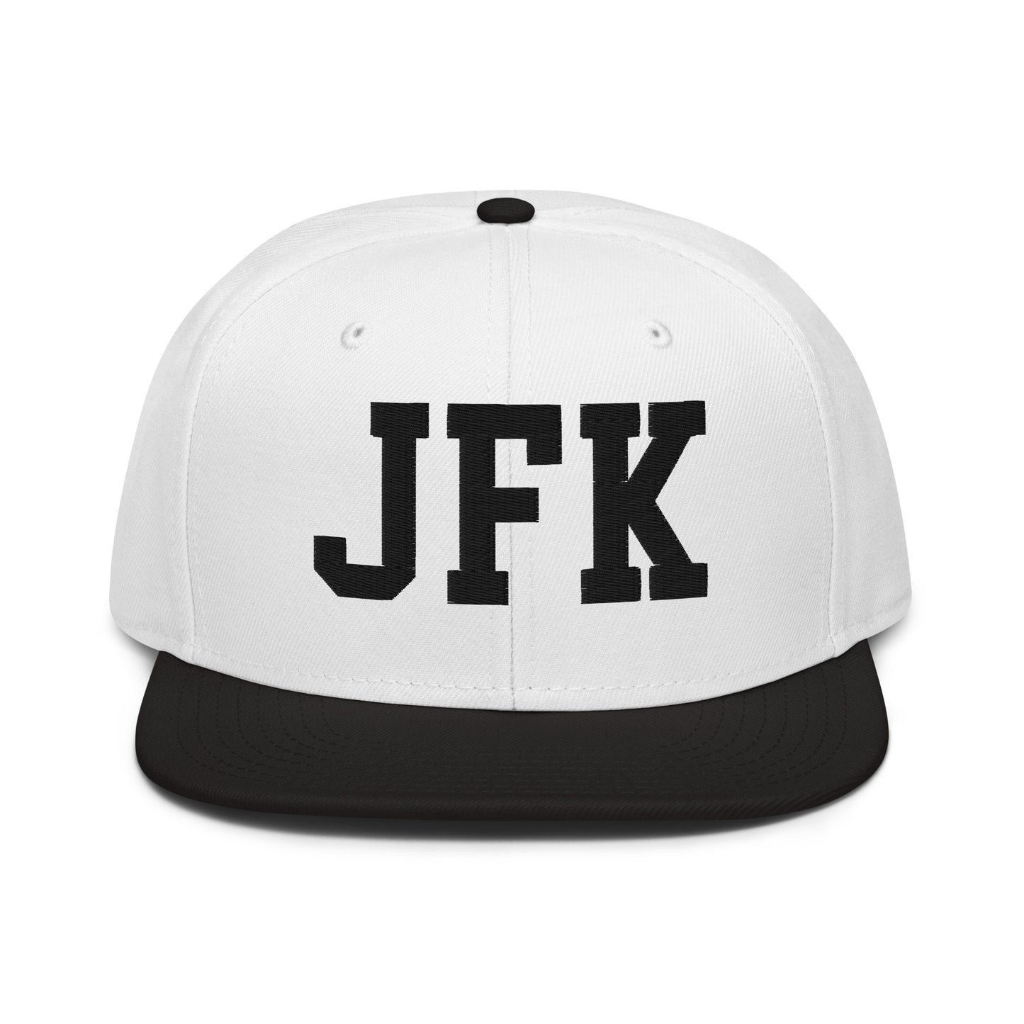 College-Style Wool-Blend Snapback Hat • Black • JFK New York City • YHM Designs - Image 23