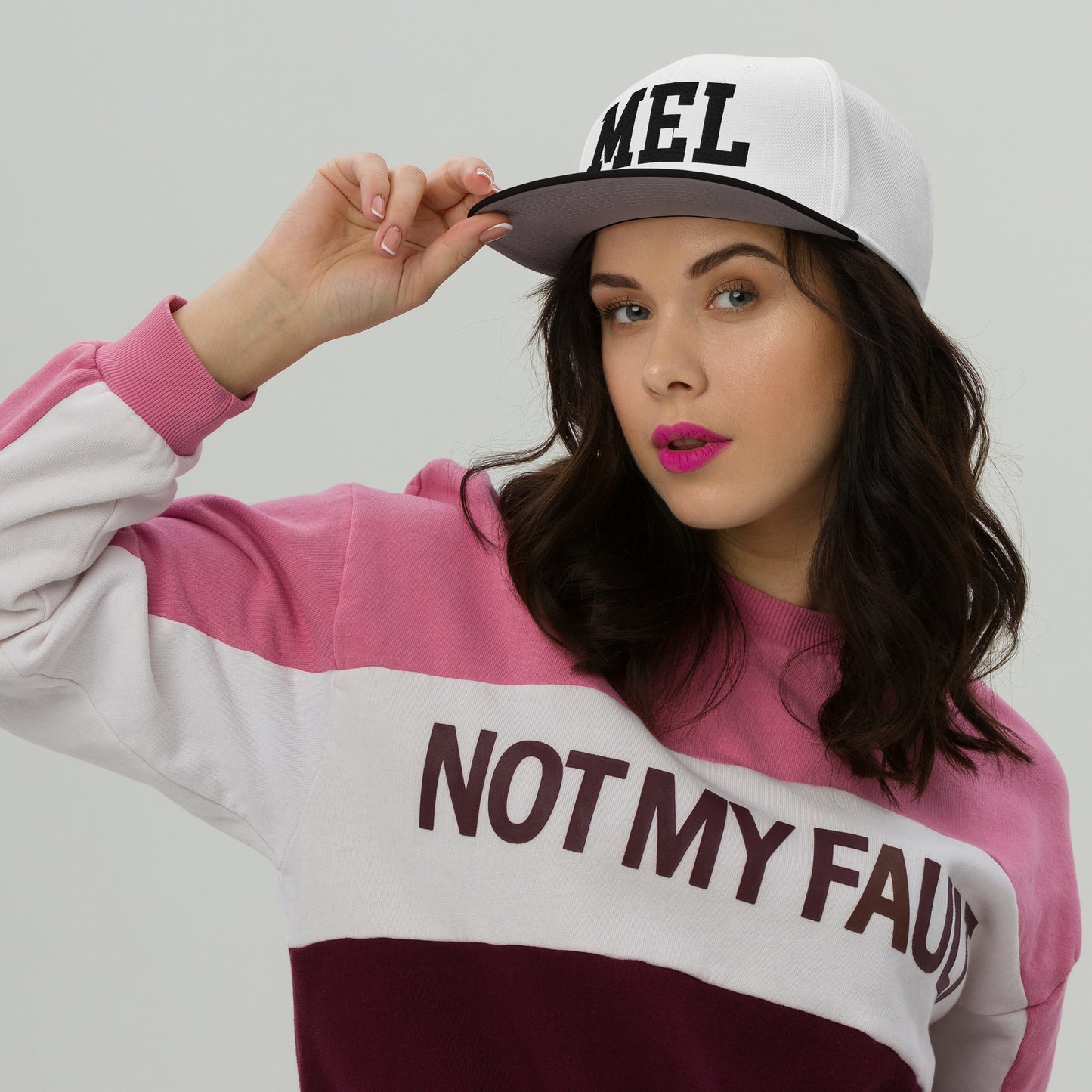 College-Style Wool-Blend Snapback Hat • Black • MEL Melbourne • YHM Designs - Image 05