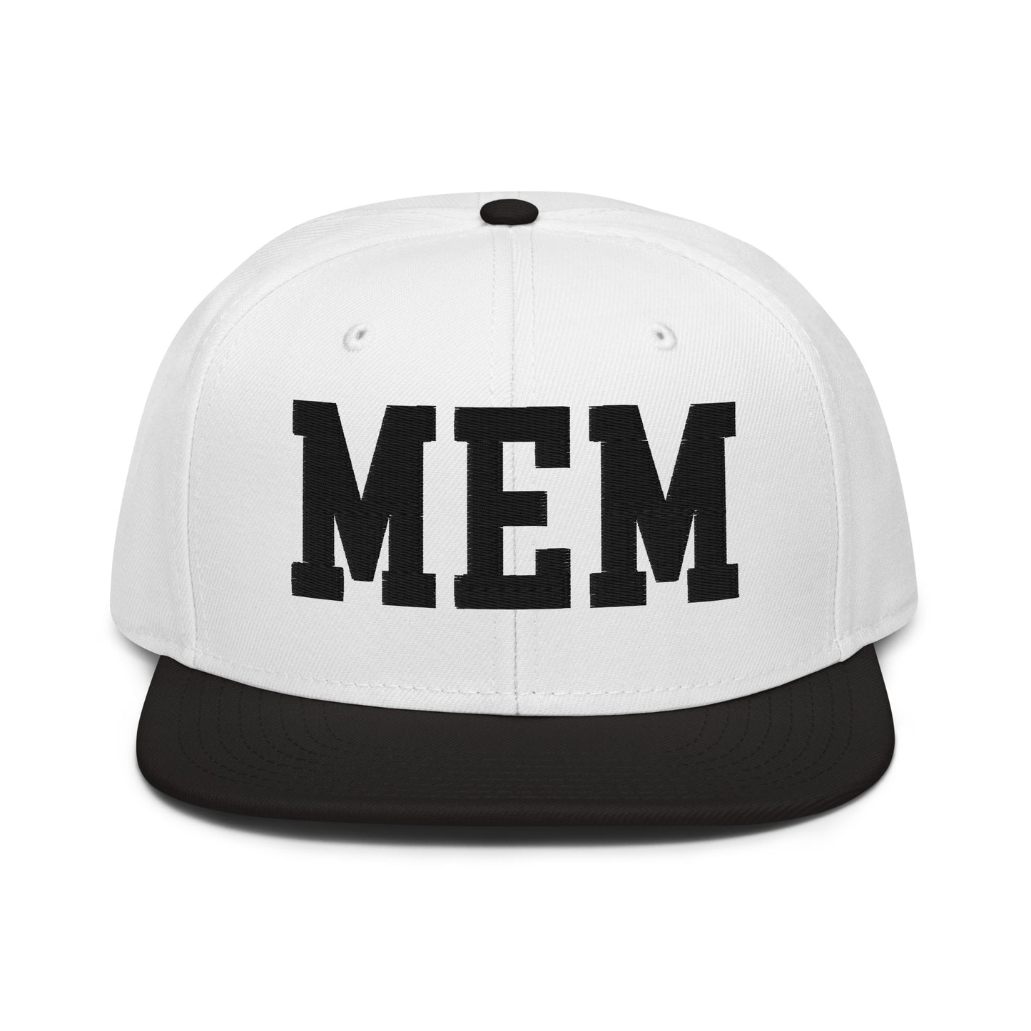College-Style Wool-Blend Snapback Hat • Black • MEM Memphis • YHM Designs - Image 23