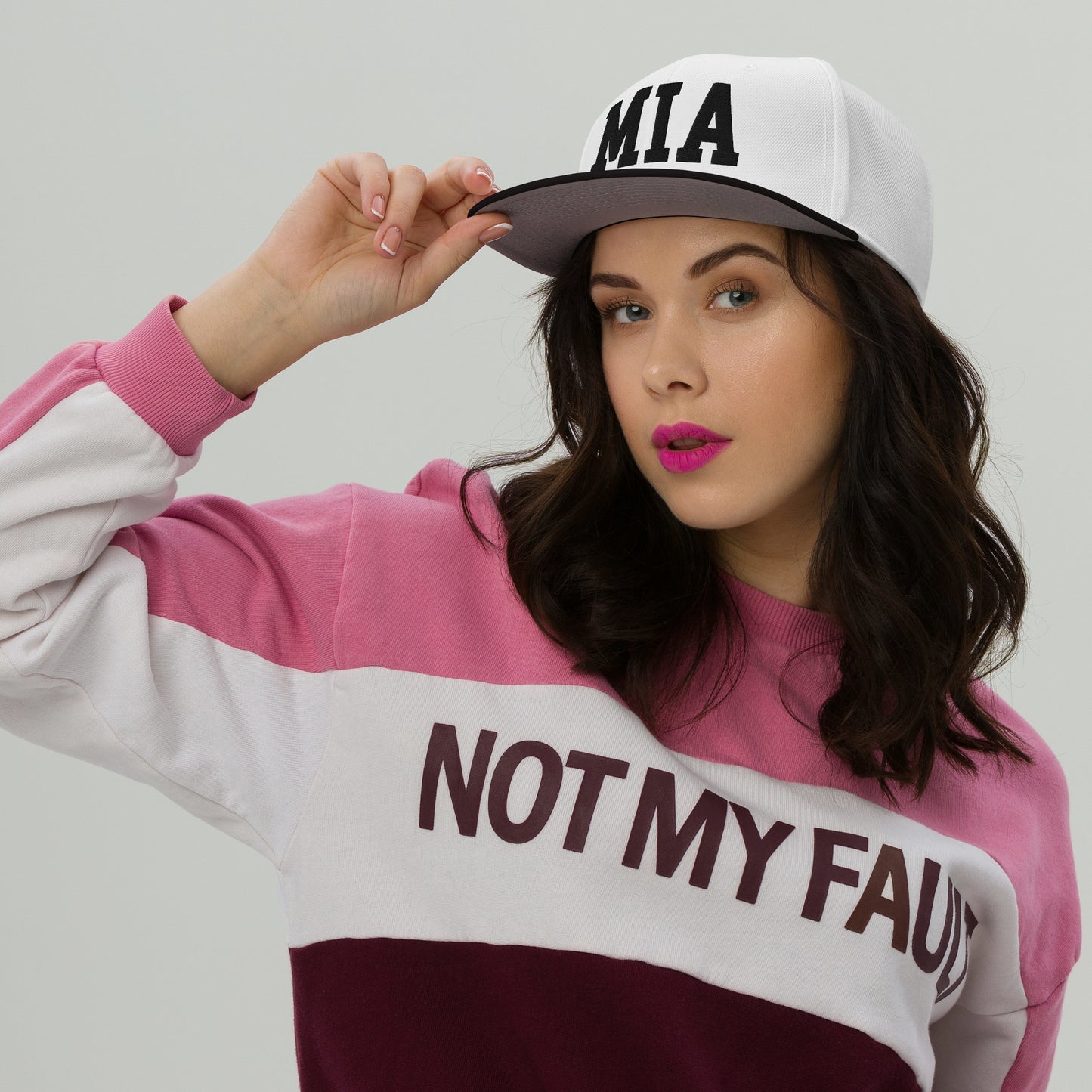 College-Style Wool-Blend Snapback Hat • Black • MIA Miami • YHM Designs - Image 05
