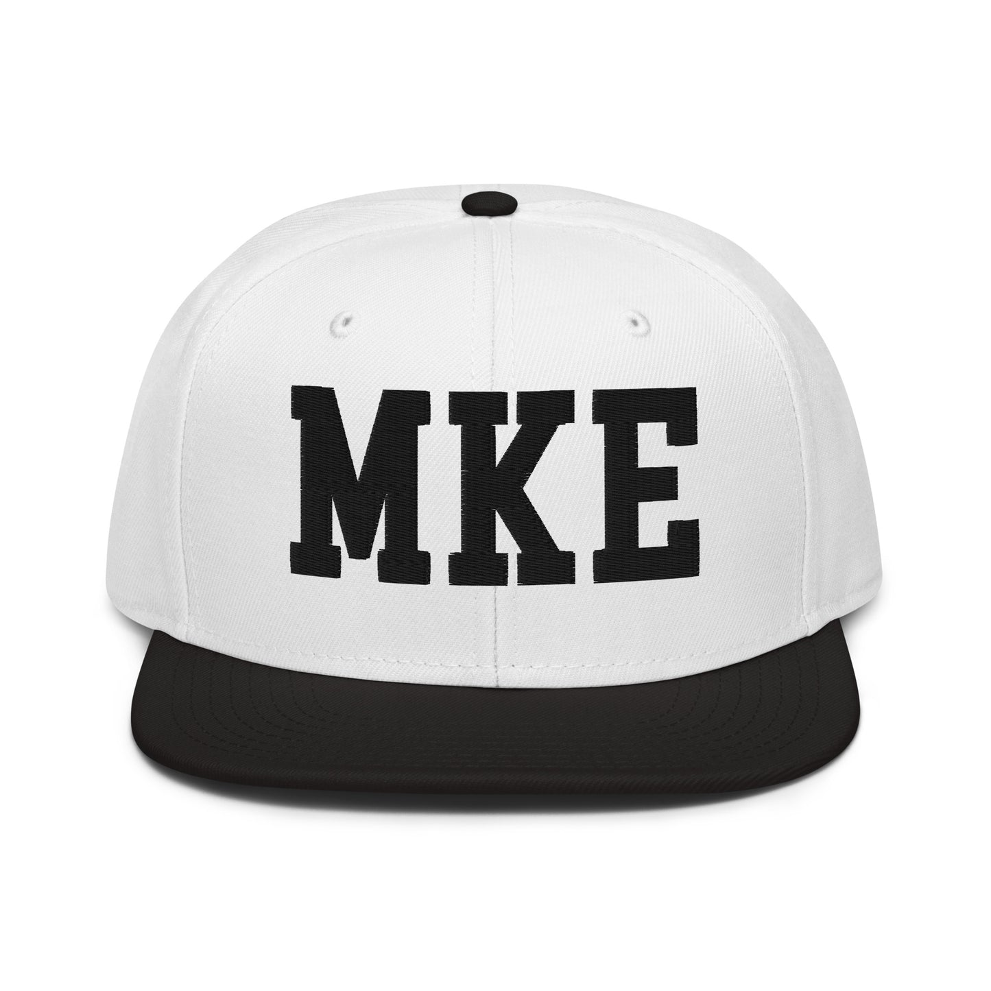 College-Style Wool-Blend Snapback Hat • Black • MKE Milwaukee • YHM Designs - Image 23