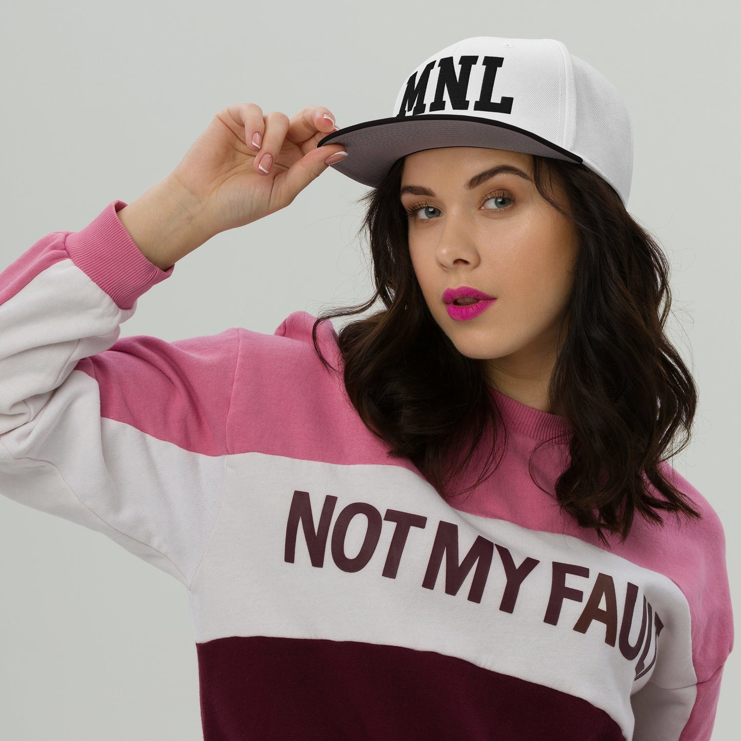 College-Style Wool-Blend Snapback Hat • Black • MNL Manila • YHM Designs - Image 05