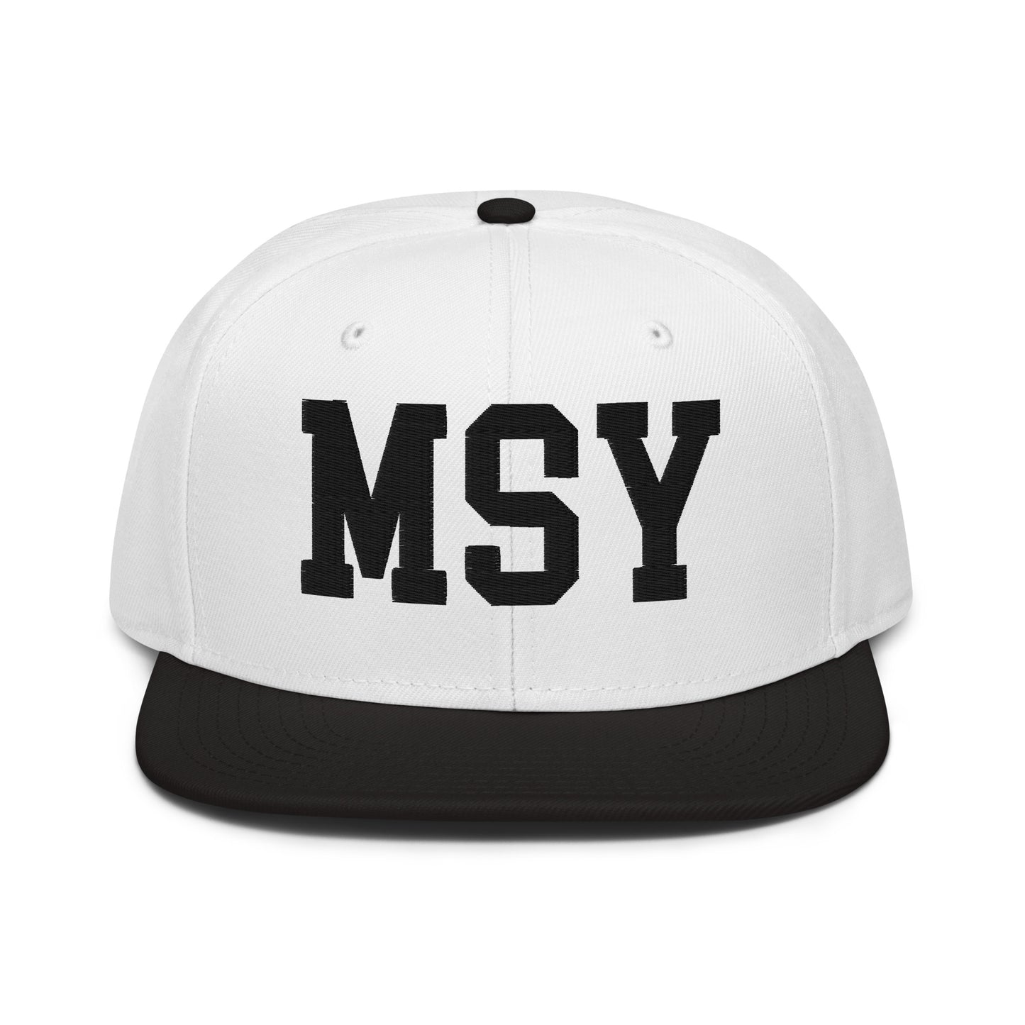 College-Style Wool-Blend Snapback Hat • Black • MSY New Orleans • YHM Designs - Image 23