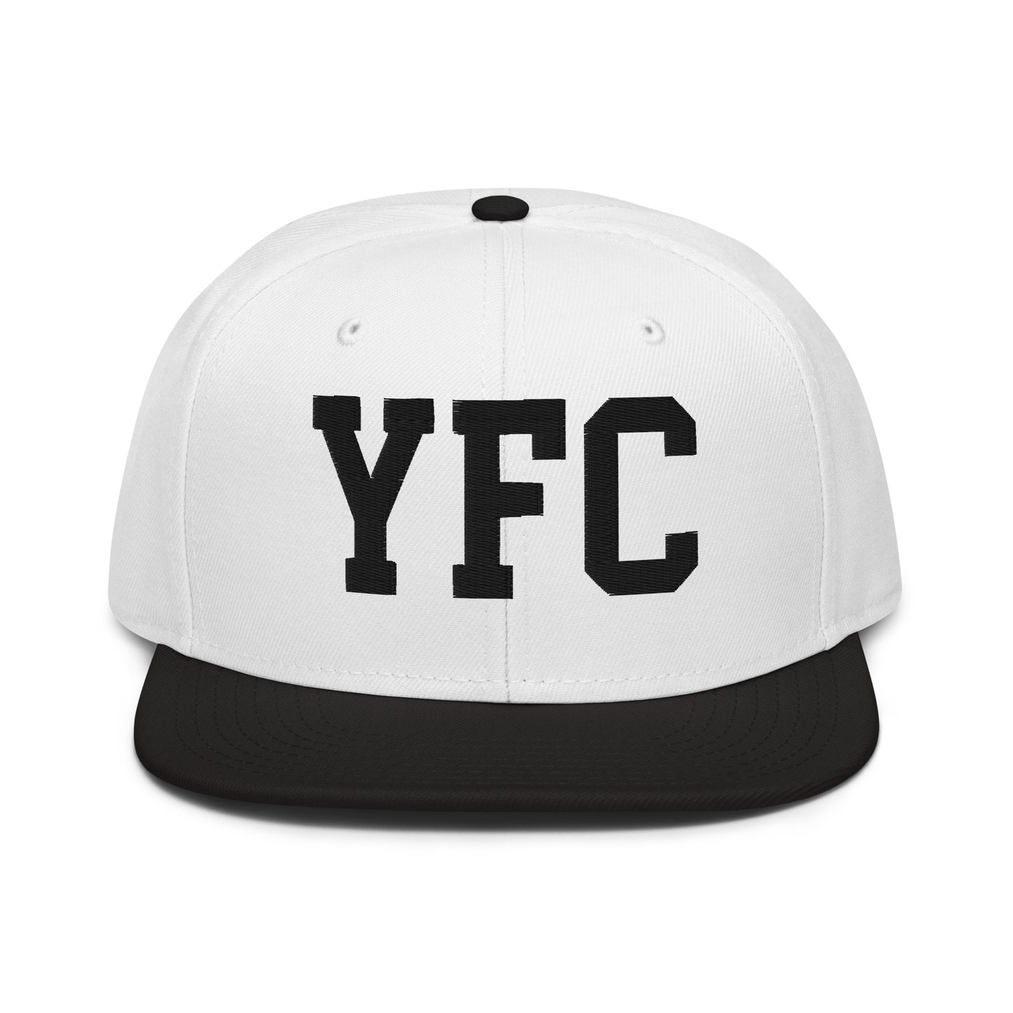 College-Style Wool-Blend Snapback Hat • Black • YFC Fredericton • YHM Designs - Image 23
