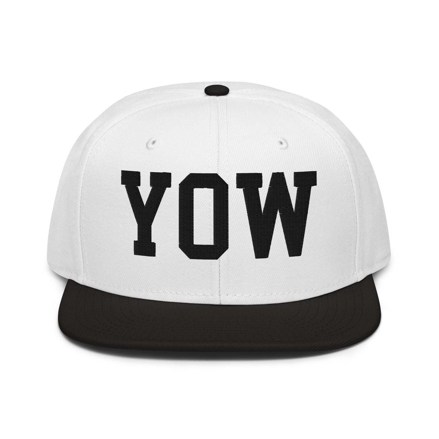 College-Style Wool-Blend Snapback Hat • Black • YOW Ottawa • YHM Designs - Image 23