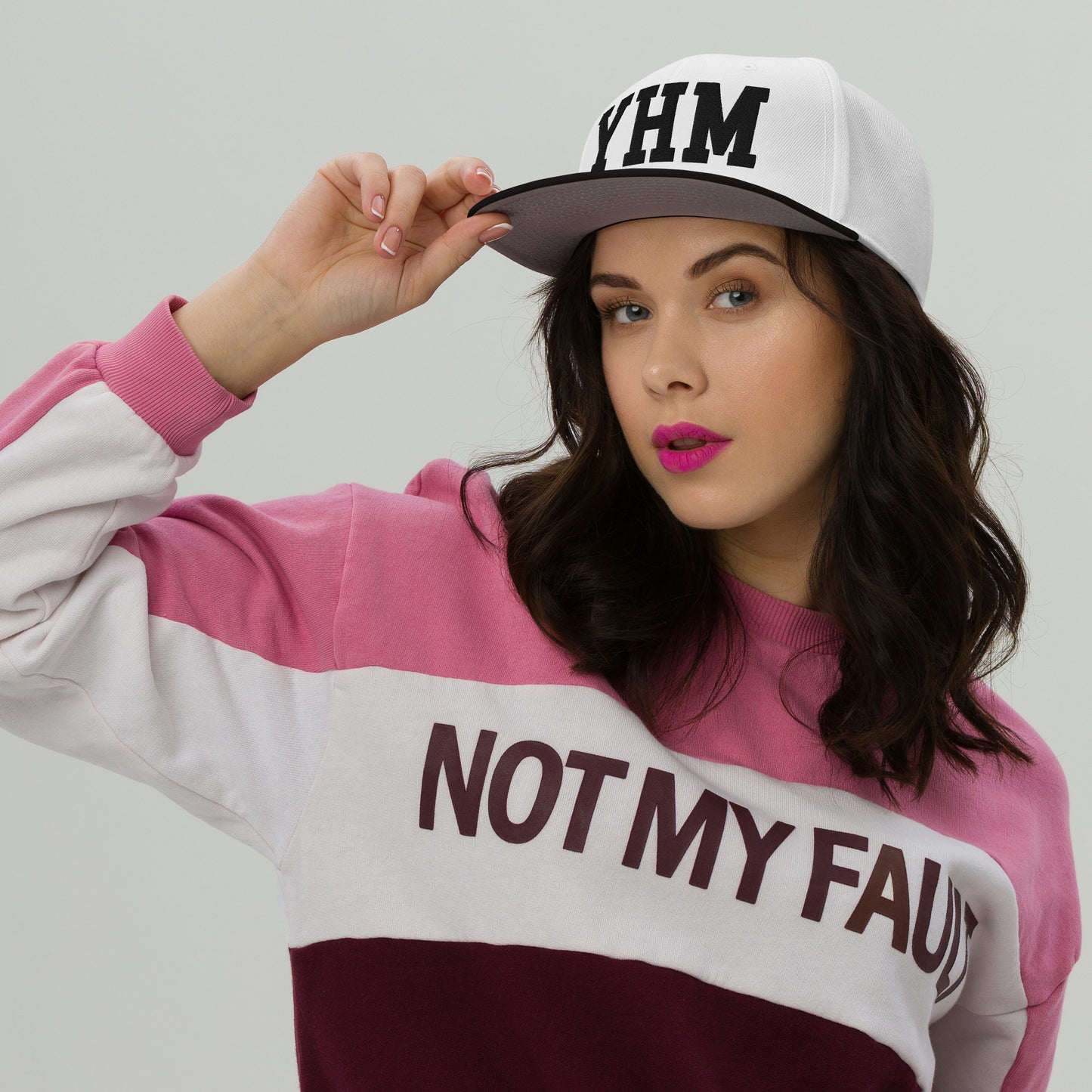 College-Style Wool-Blend Snapback Hat • Black • YHM Hamilton • YHM Designs - Image 05