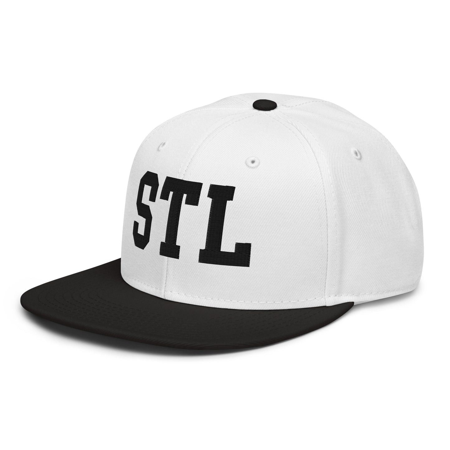 College-Style Wool-Blend Snapback Hat • Black • STL St. Louis • YHM Designs - Image 01
