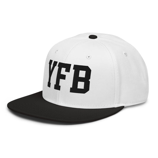 College-Style Wool-Blend Snapback Hat • Black • YFB Iqaluit • YHM Designs - Image 01