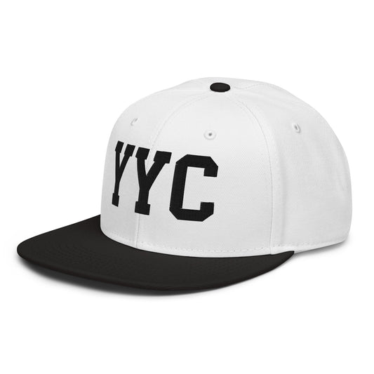 College-Style Wool-Blend Snapback Hat • Black • YYC Calgary • YHM Designs - Image 01