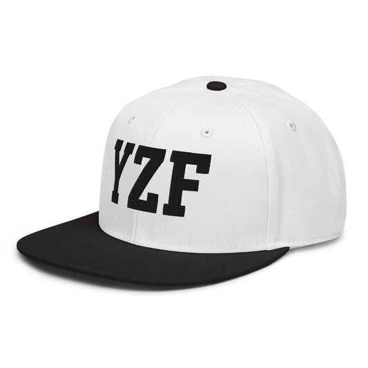 College-Style Wool-Blend Snapback Hat • Black • YZF Yellowknife • YHM Designs - Image 01