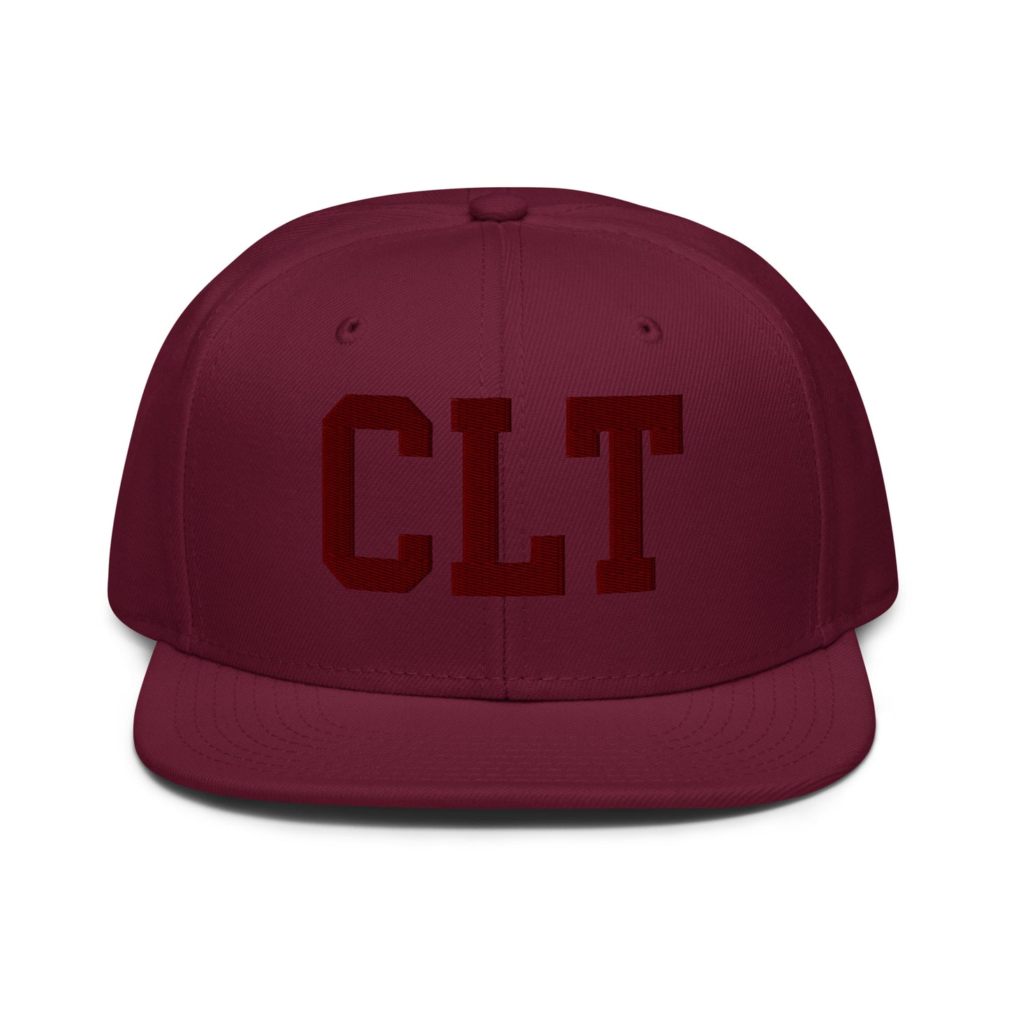 College-Style Wool-Blend Snapback Hat • Maroon • CLT Charlotte • YHM Designs - Image 07
