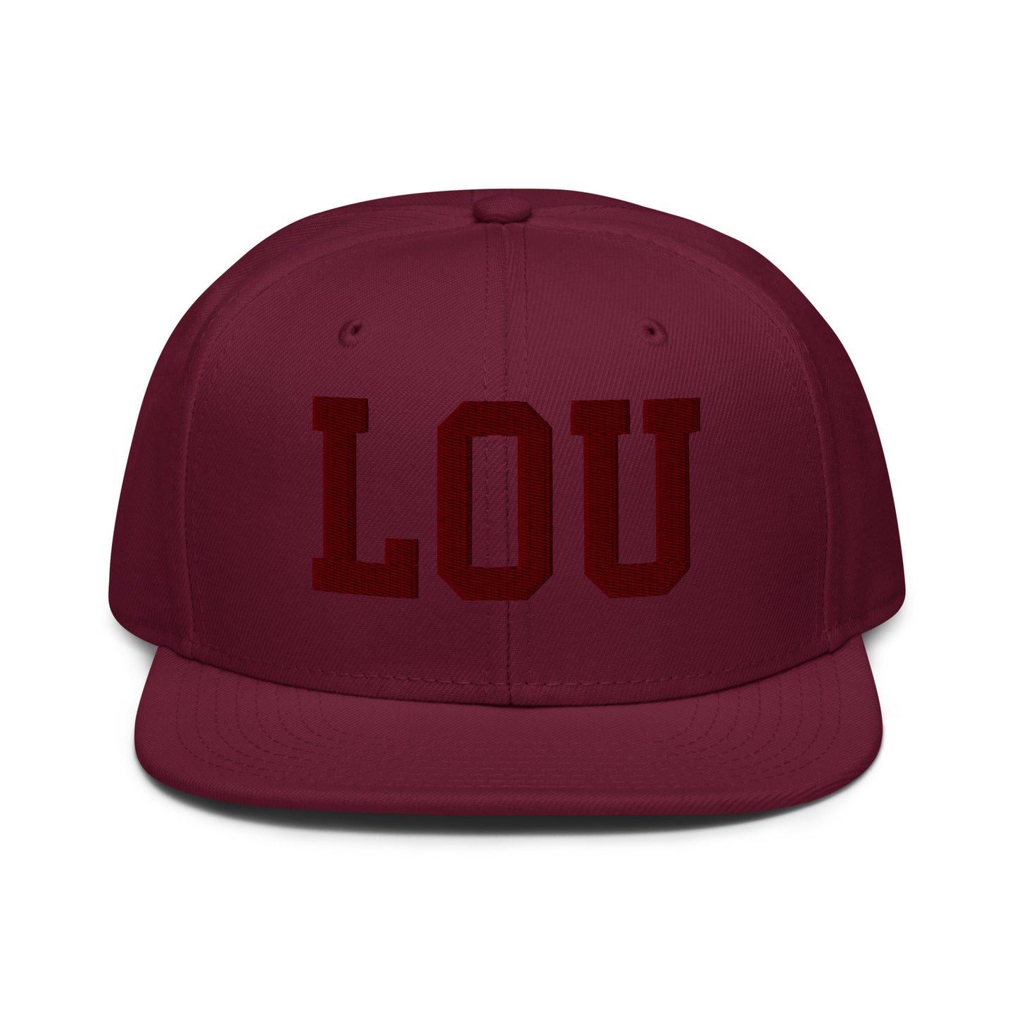 College-Style Wool-Blend Snapback Hat • Maroon • LOU Louisville • YHM Designs - Image 07