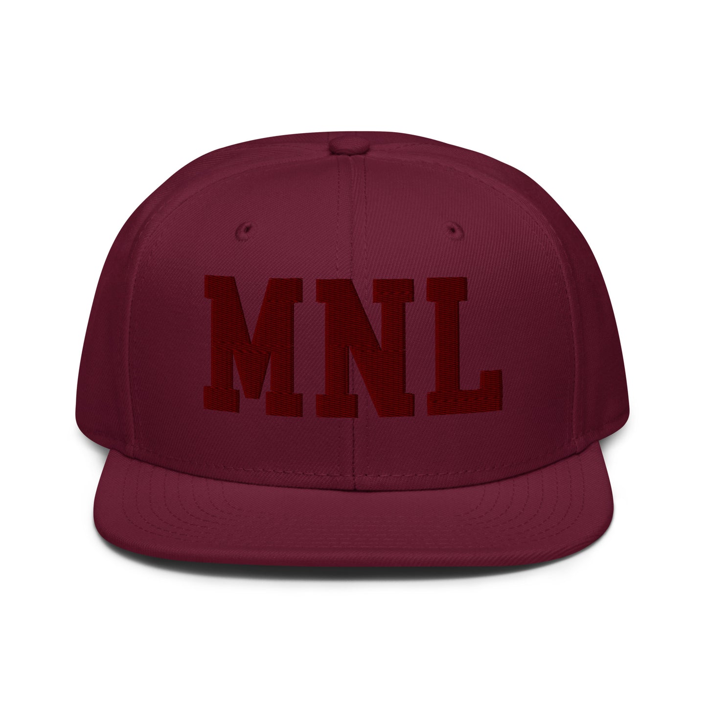 College-Style Wool-Blend Snapback Hat • Maroon • MNL Manila • YHM Designs - Image 07