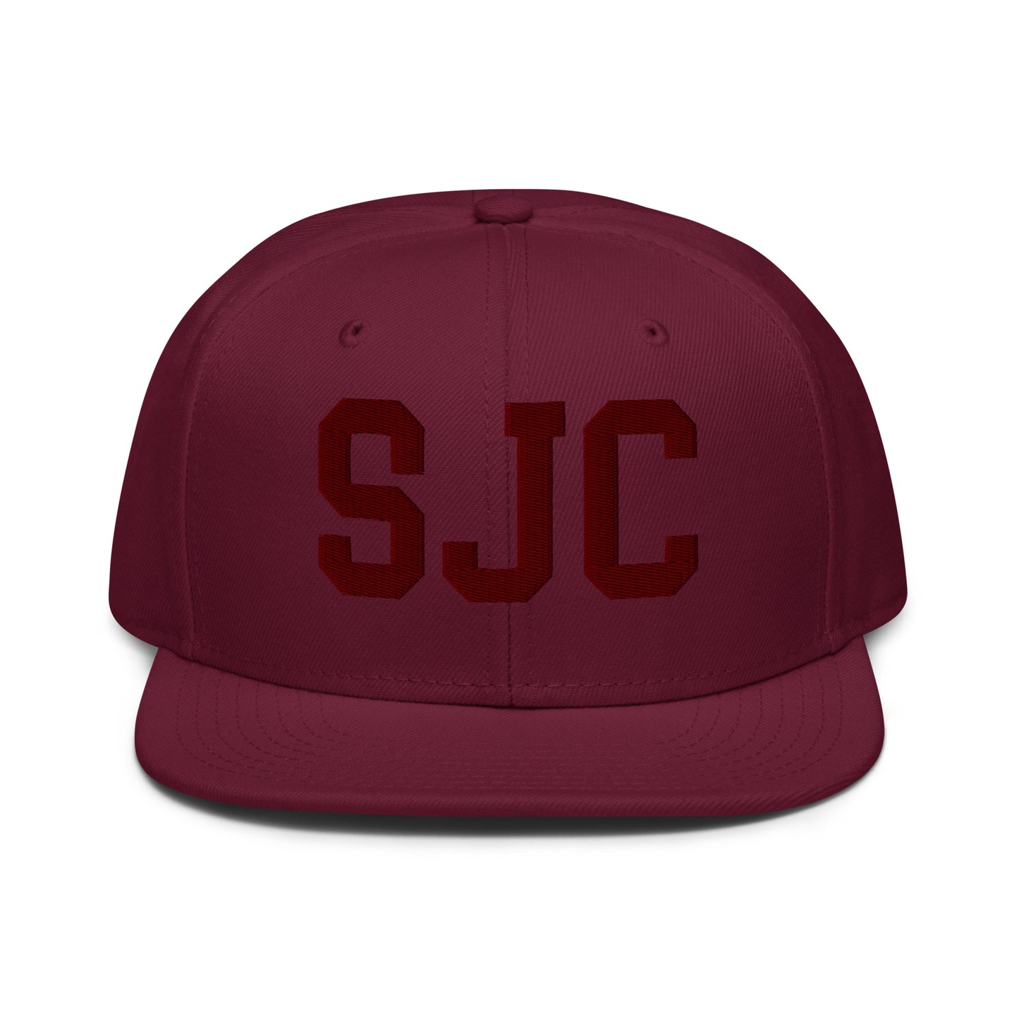 College-Style Wool-Blend Snapback Hat • Maroon • SJC San Jose • YHM Designs - Image 07