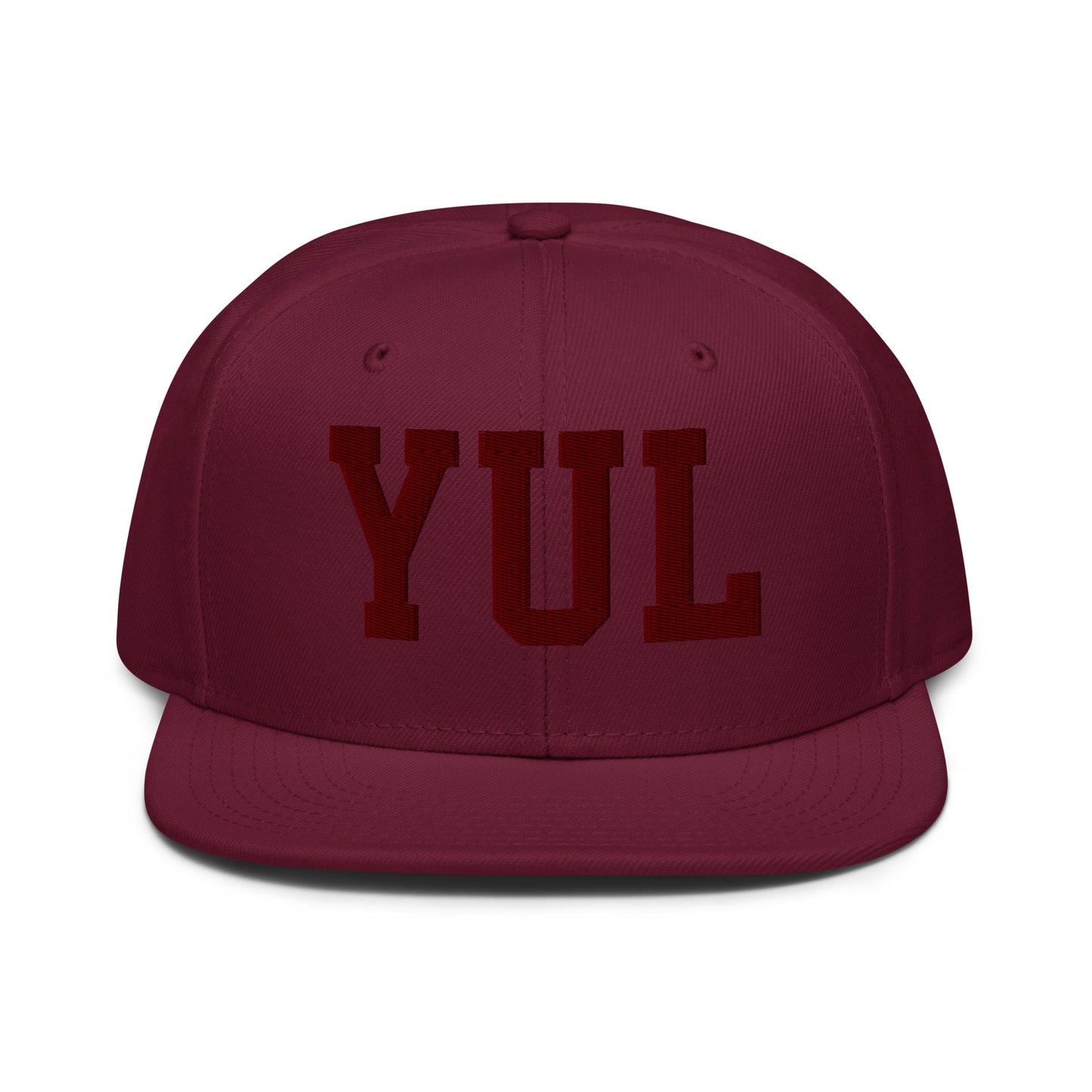 College-Style Wool-Blend Snapback Hat • Maroon • YUL Montreal • YHM Designs - Image 07