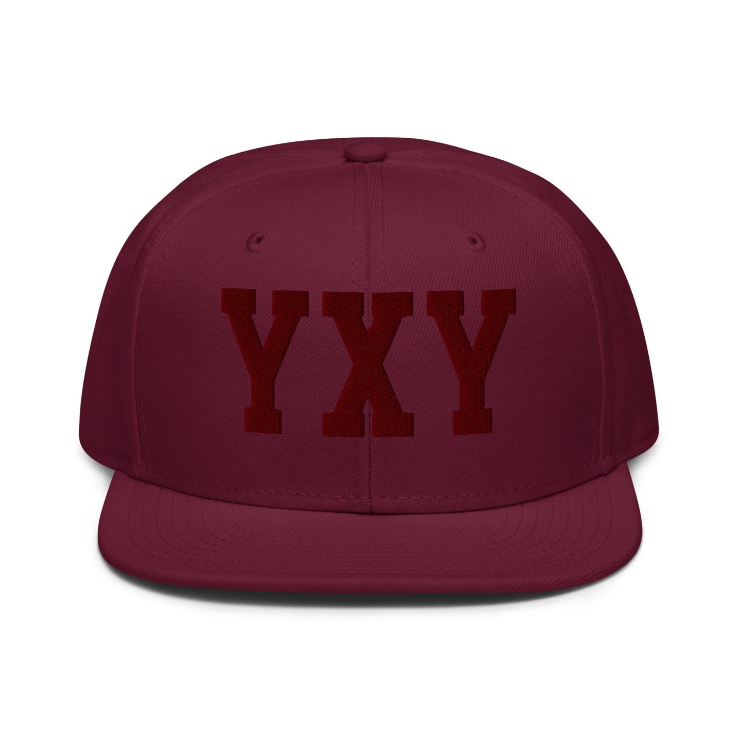 College-Style Wool-Blend Snapback Hat • Maroon • YXY Whitehorse • YHM Designs - Image 07
