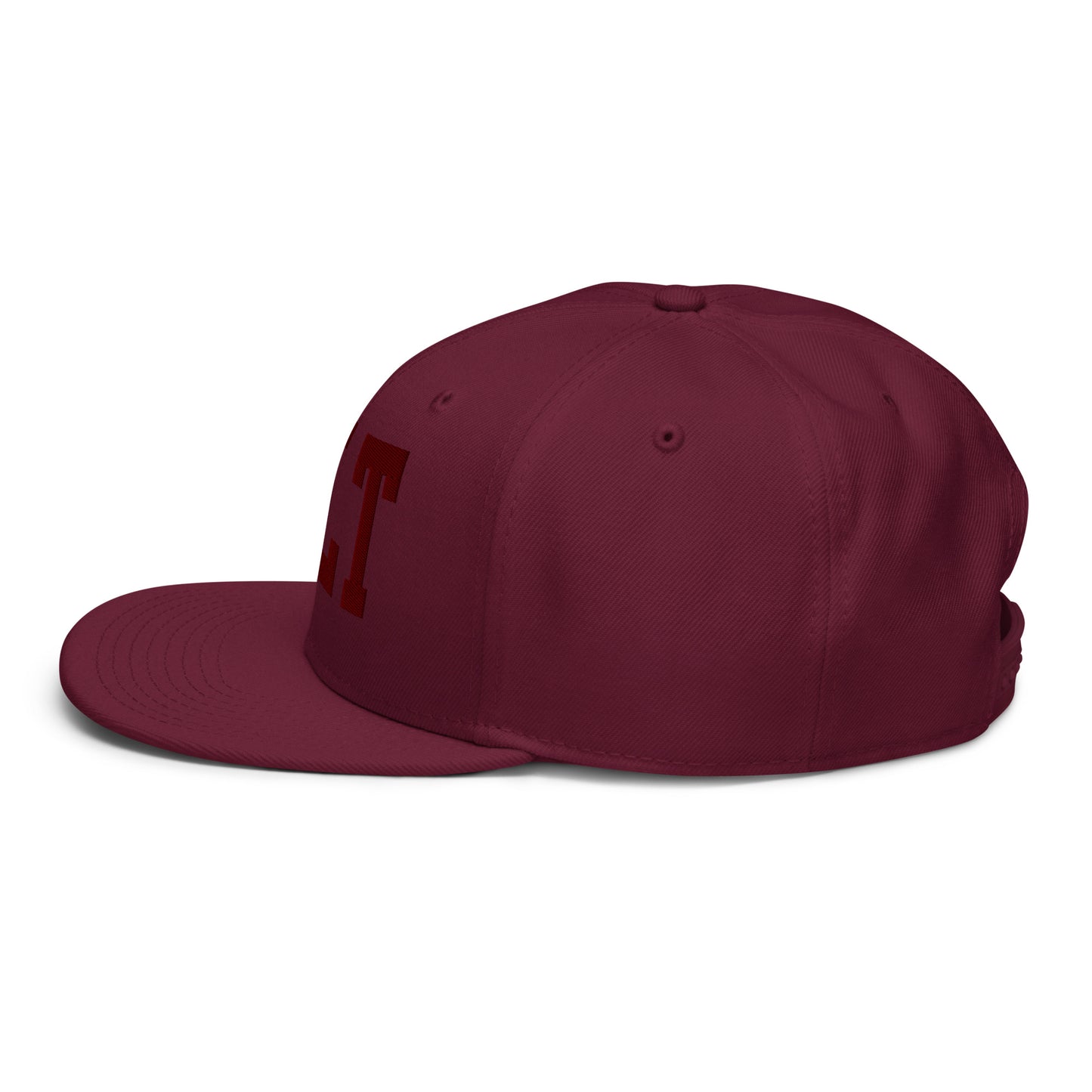 College-Style Wool-Blend Snapback Hat • Maroon • CLT Charlotte • YHM Designs - Image 09