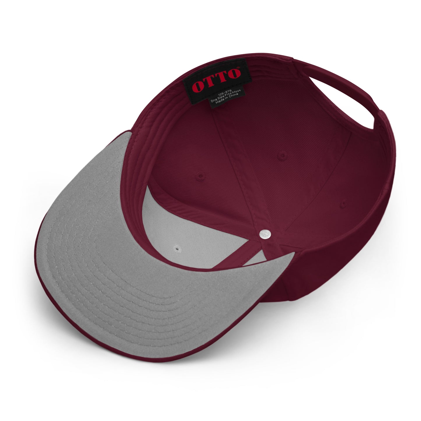 College-Style Wool-Blend Snapback Hat • Maroon • YHZ Halifax • YHM Designs - Image 04
