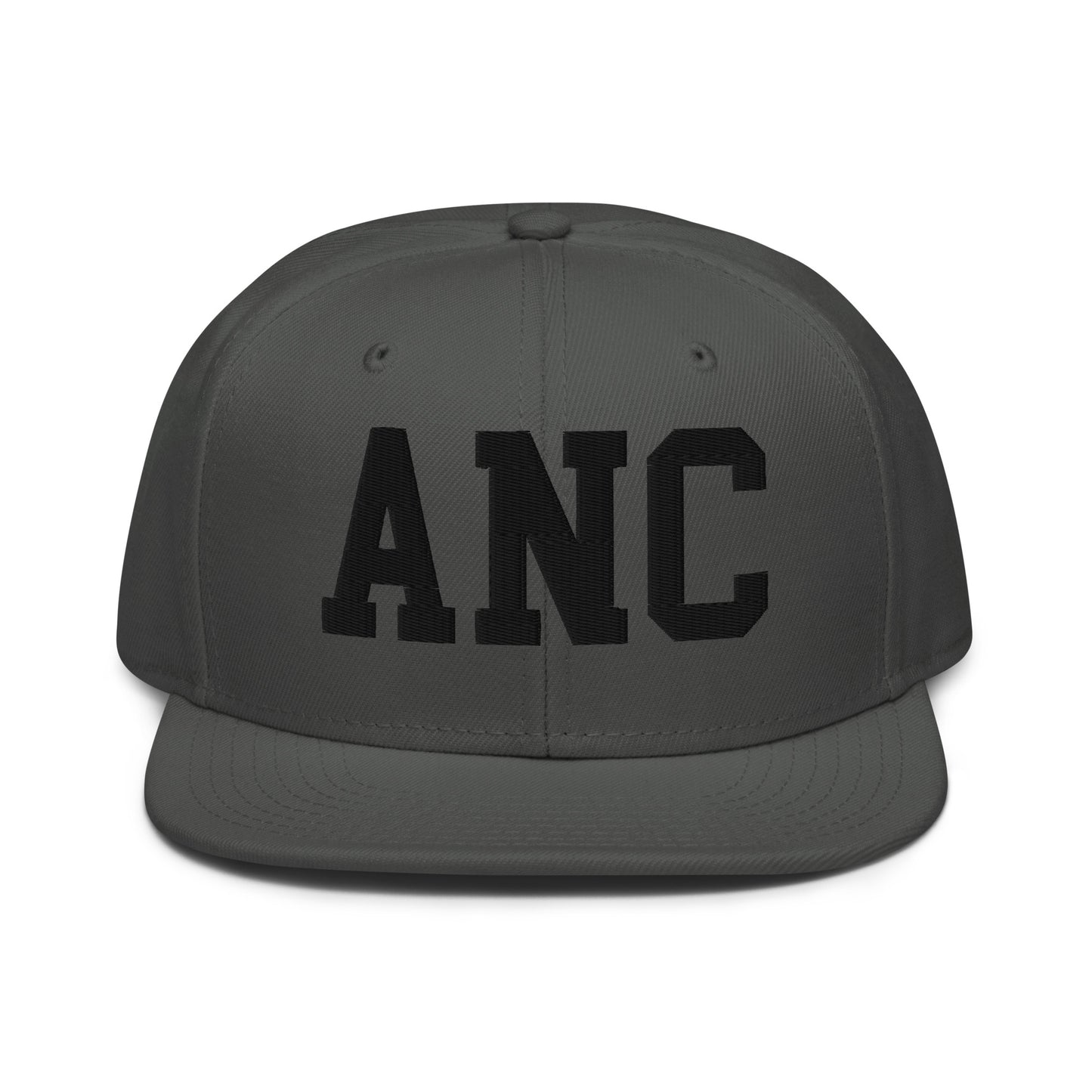College-Style Wool-Blend Snapback Hat • Black • ANC Anchorage • YHM Designs - Image 15