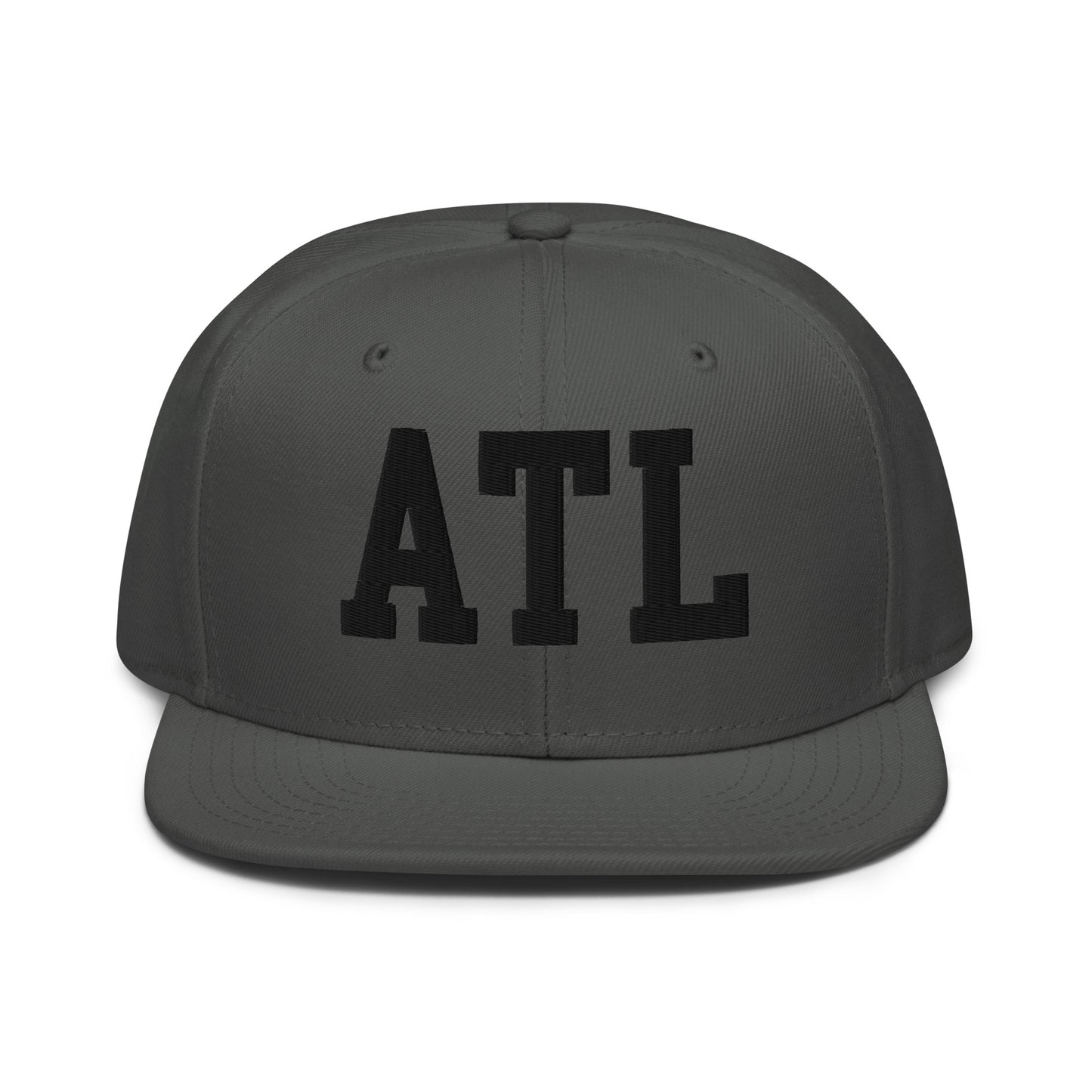 College-Style Wool-Blend Snapback Hat • Black • ATL Atlanta • YHM Designs - Image 15