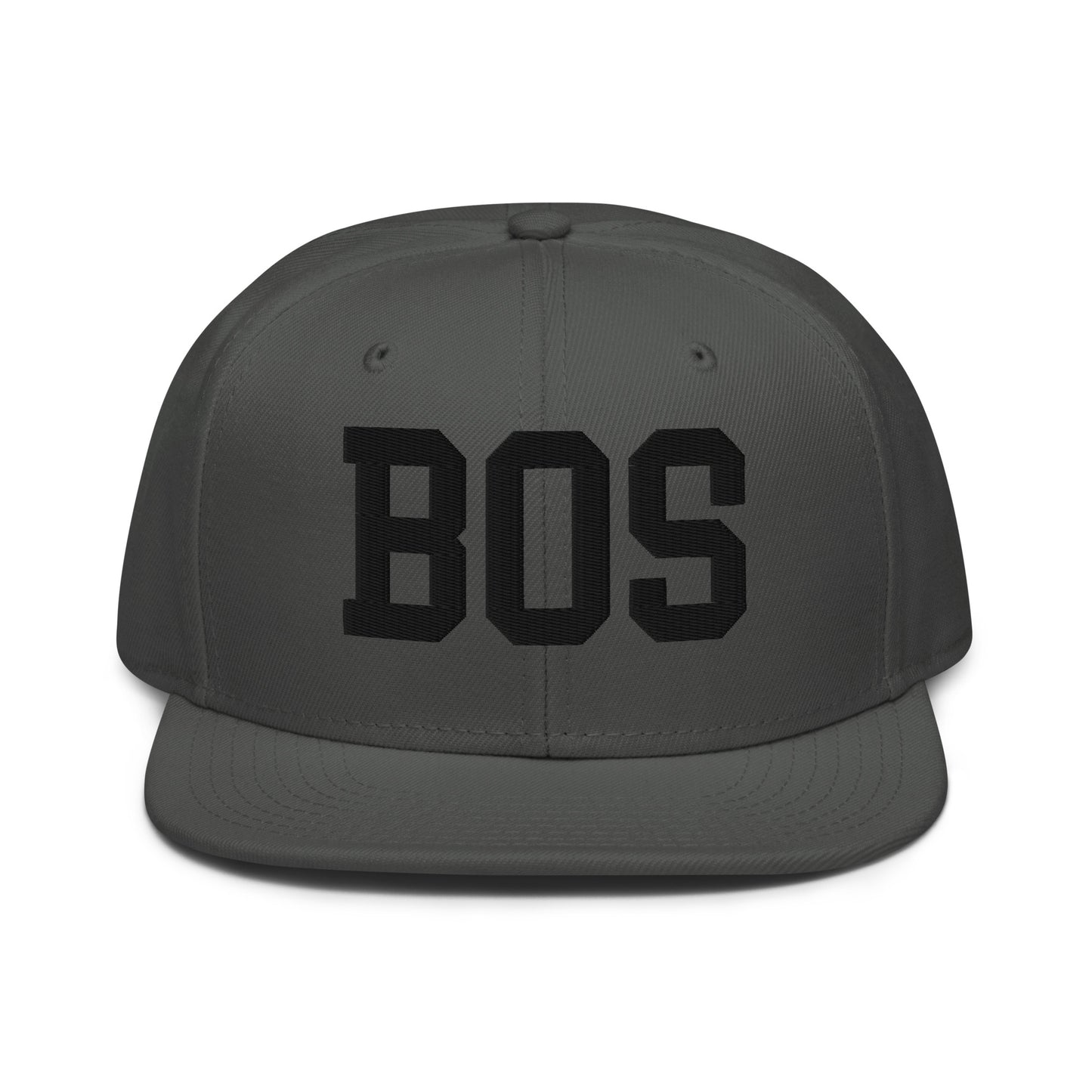 College-Style Wool-Blend Snapback Hat • Black • BOS Boston • YHM Designs - Image 15