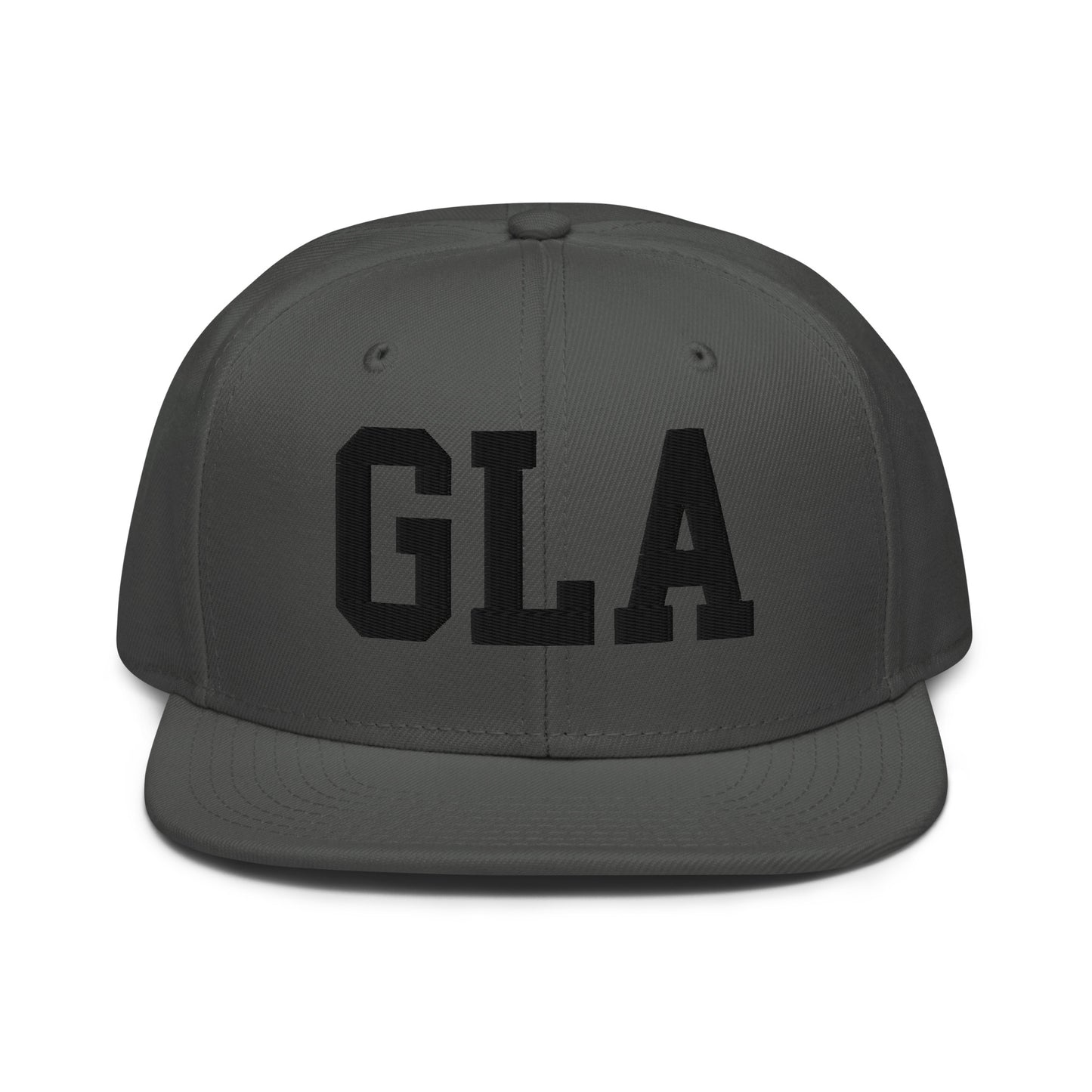 College-Style Wool-Blend Snapback Hat • Black • GLA Glasgow • YHM Designs - Image 15