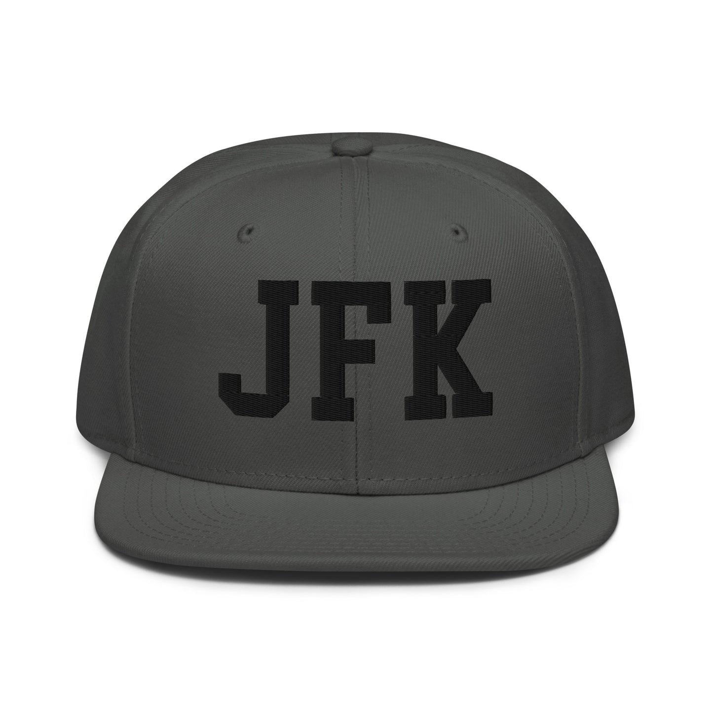 College-Style Wool-Blend Snapback Hat • Black • JFK New York City • YHM Designs - Image 15