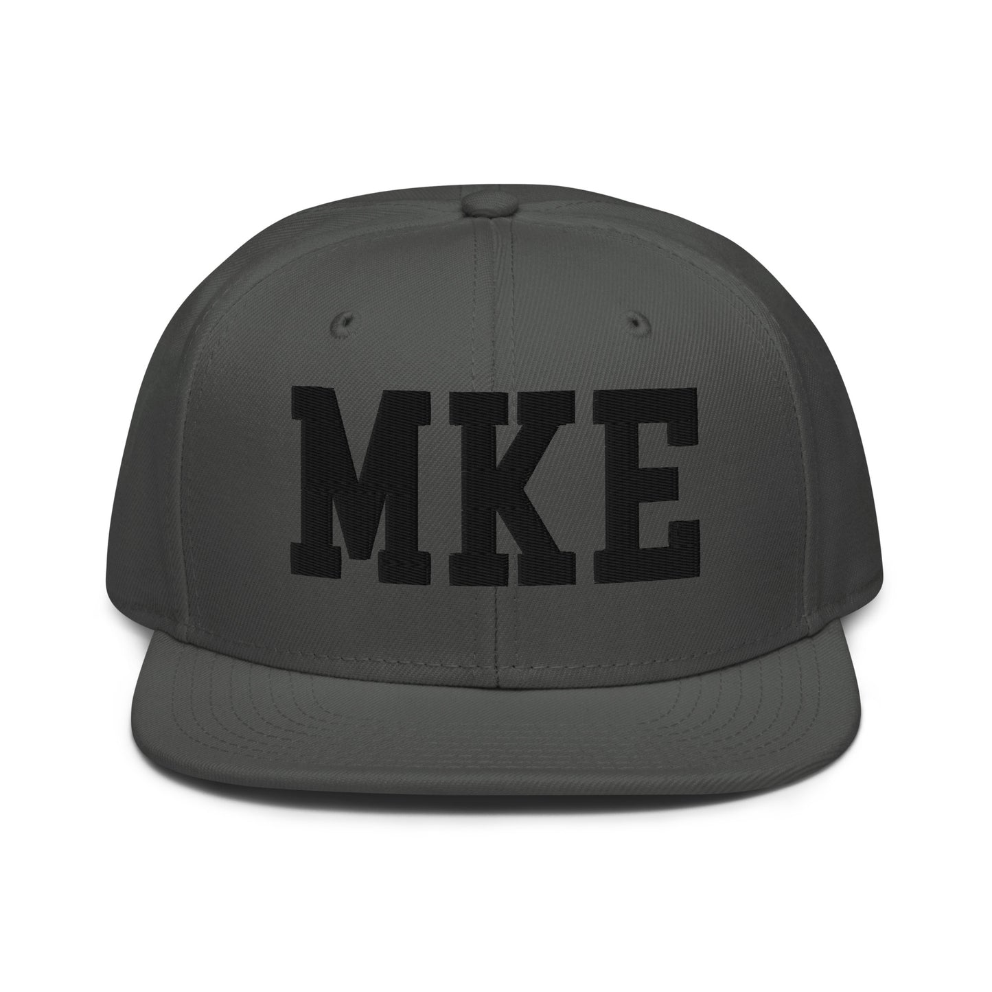 College-Style Wool-Blend Snapback Hat • Black • MKE Milwaukee • YHM Designs - Image 15