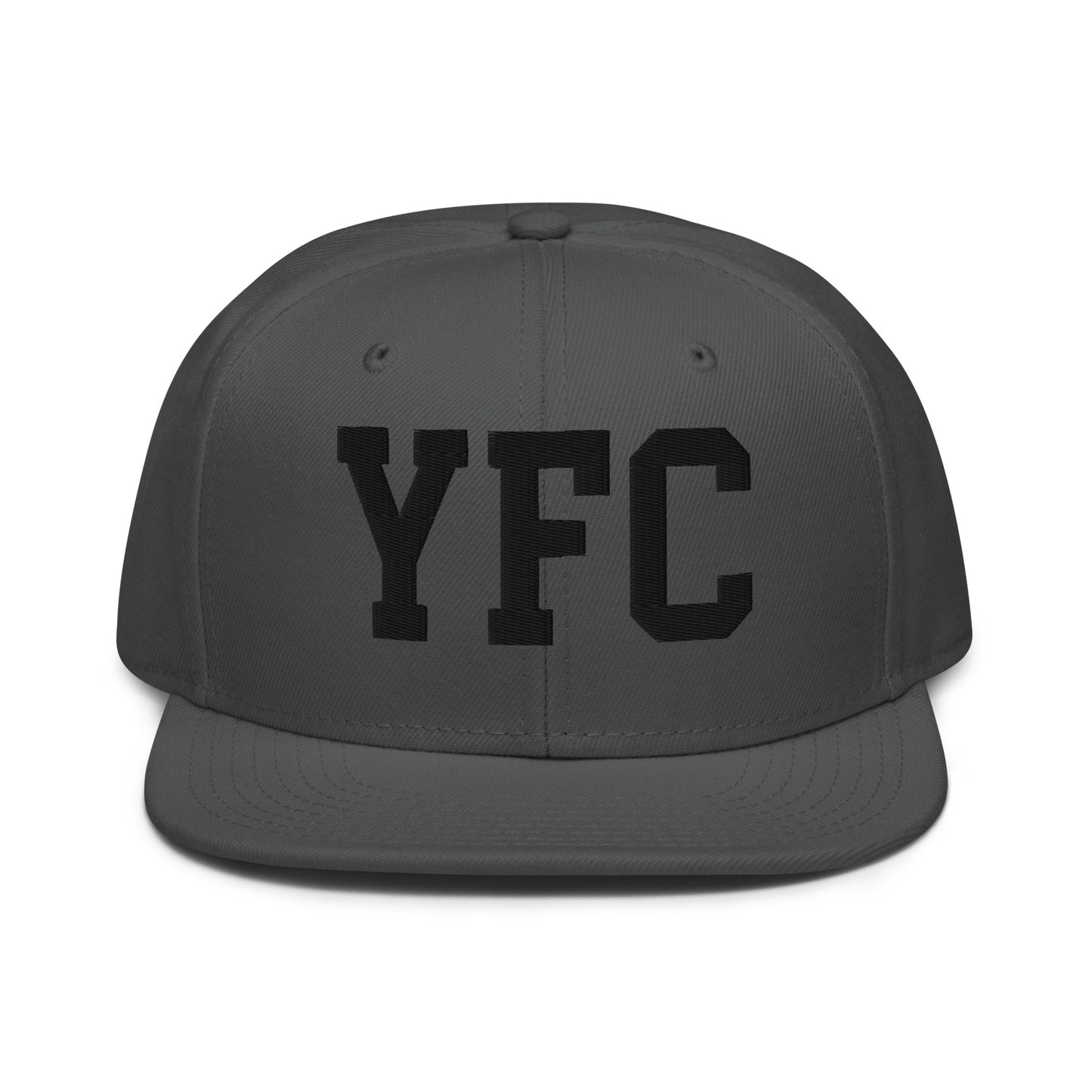 College-Style Wool-Blend Snapback Hat • Black • YFC Fredericton • YHM Designs - Image 15