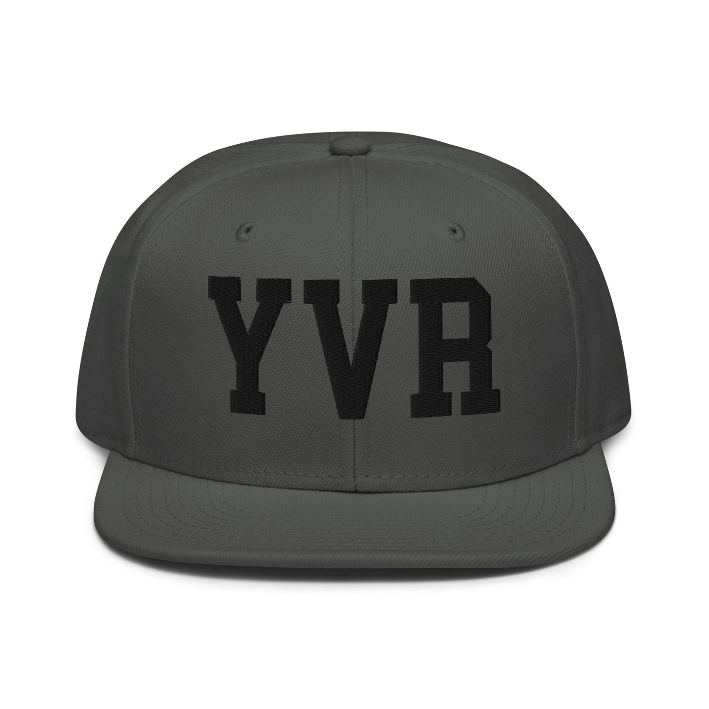 College-Style Wool-Blend Snapback Hat • Black • YVR Vancouver • YHM Designs - Image 15