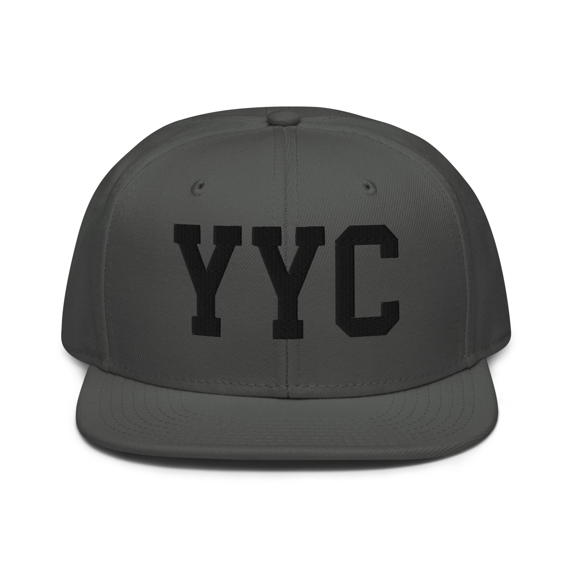 College-Style Wool-Blend Snapback Hat • Black • YYC Calgary • YHM Designs - Image 15